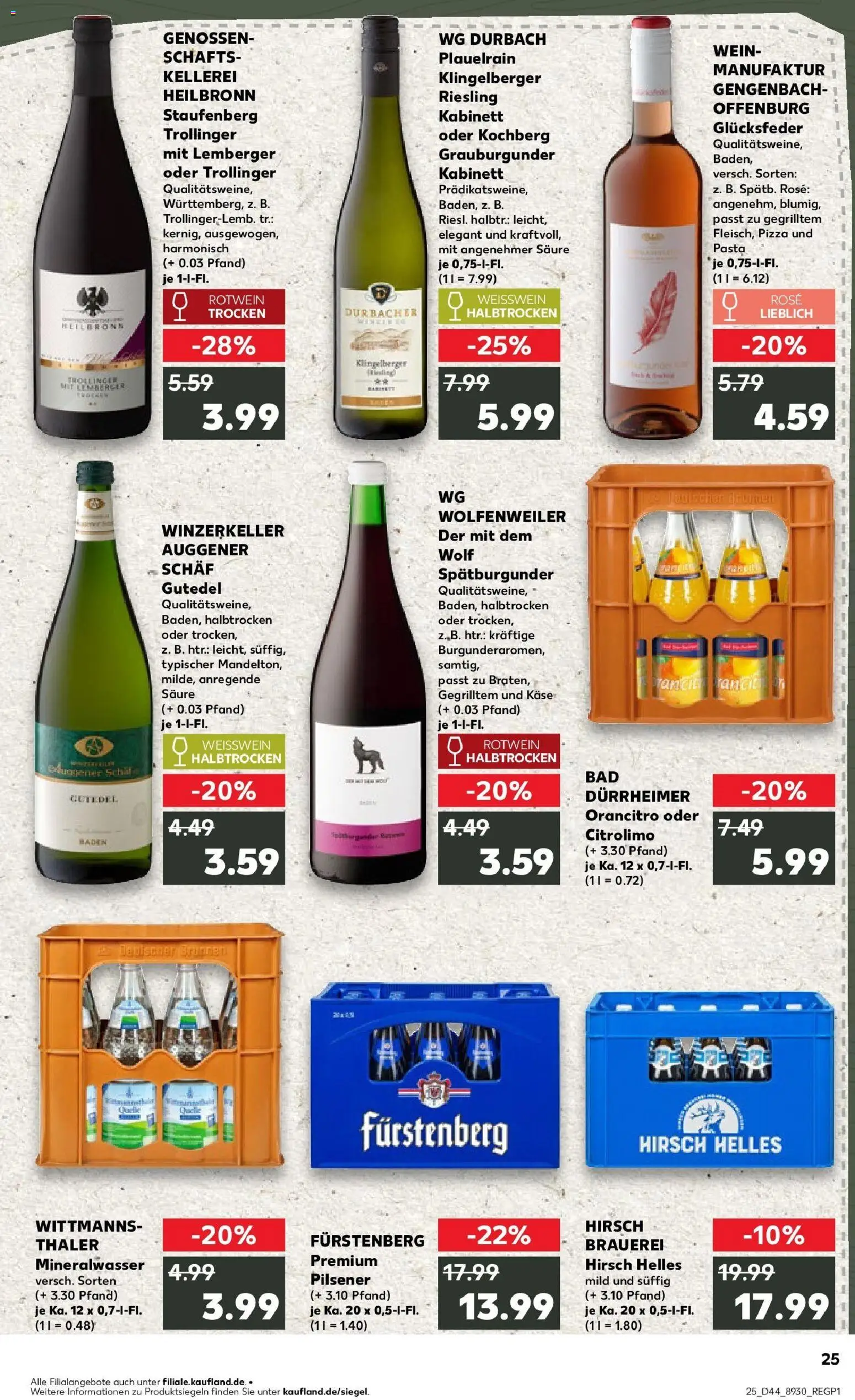 Kaufland prospekt Bad Dürrheim	 – gültig ab 30.10.2025 | Seite: 25 | Produkte: Käse, Weißwein, Rotwein, Wein