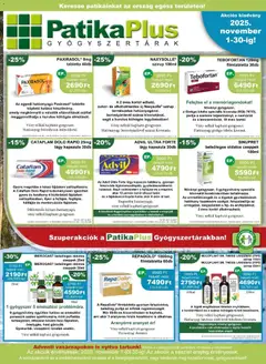 PatikaPlus Akciós újság - amely érvényes a következő dátumtól: 01.11.2025