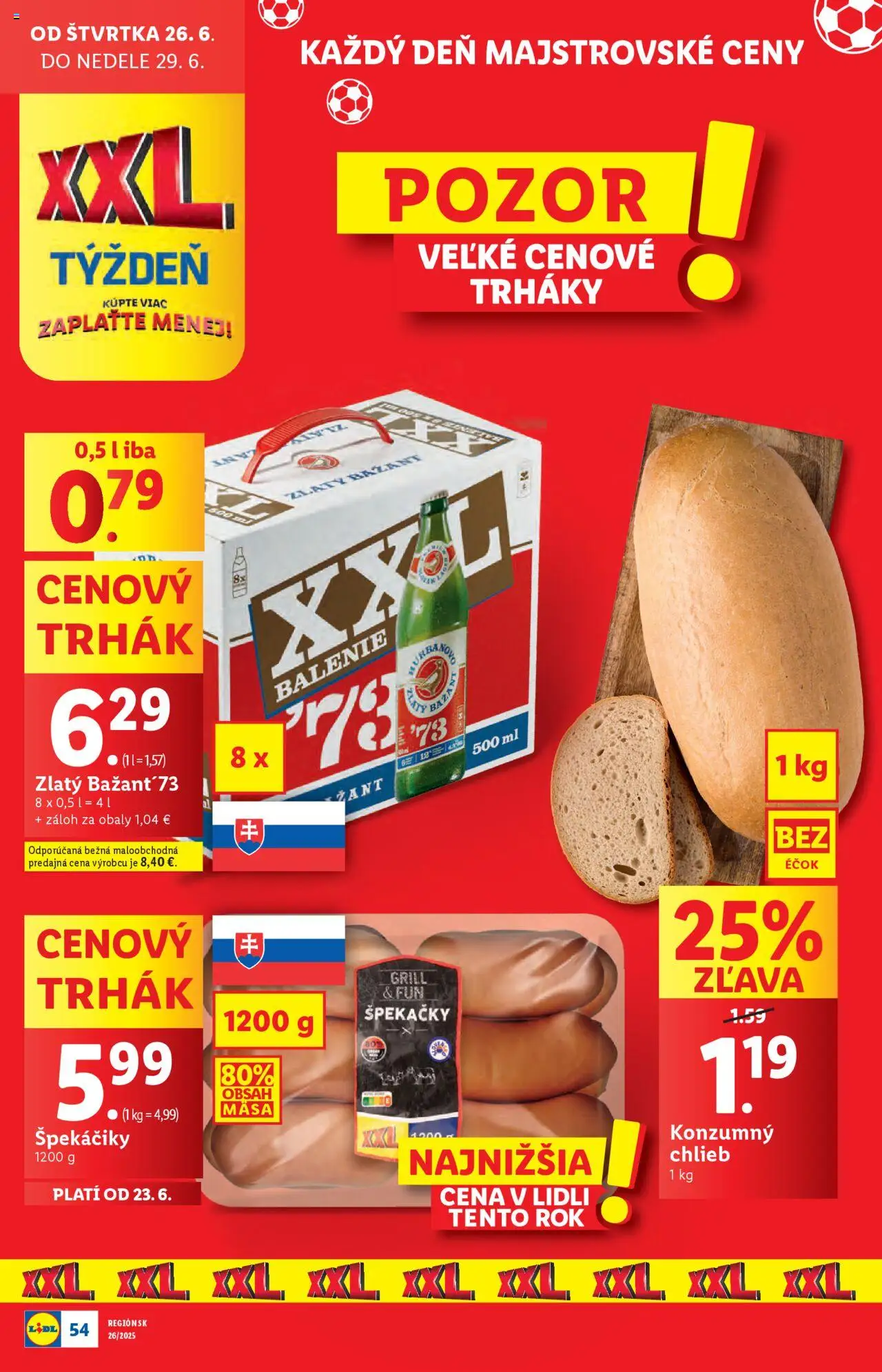 Lidl leták │ platný od 23.06.2025 | Strana: 70 | Produkty: Chlieb, Zlatý Bažant