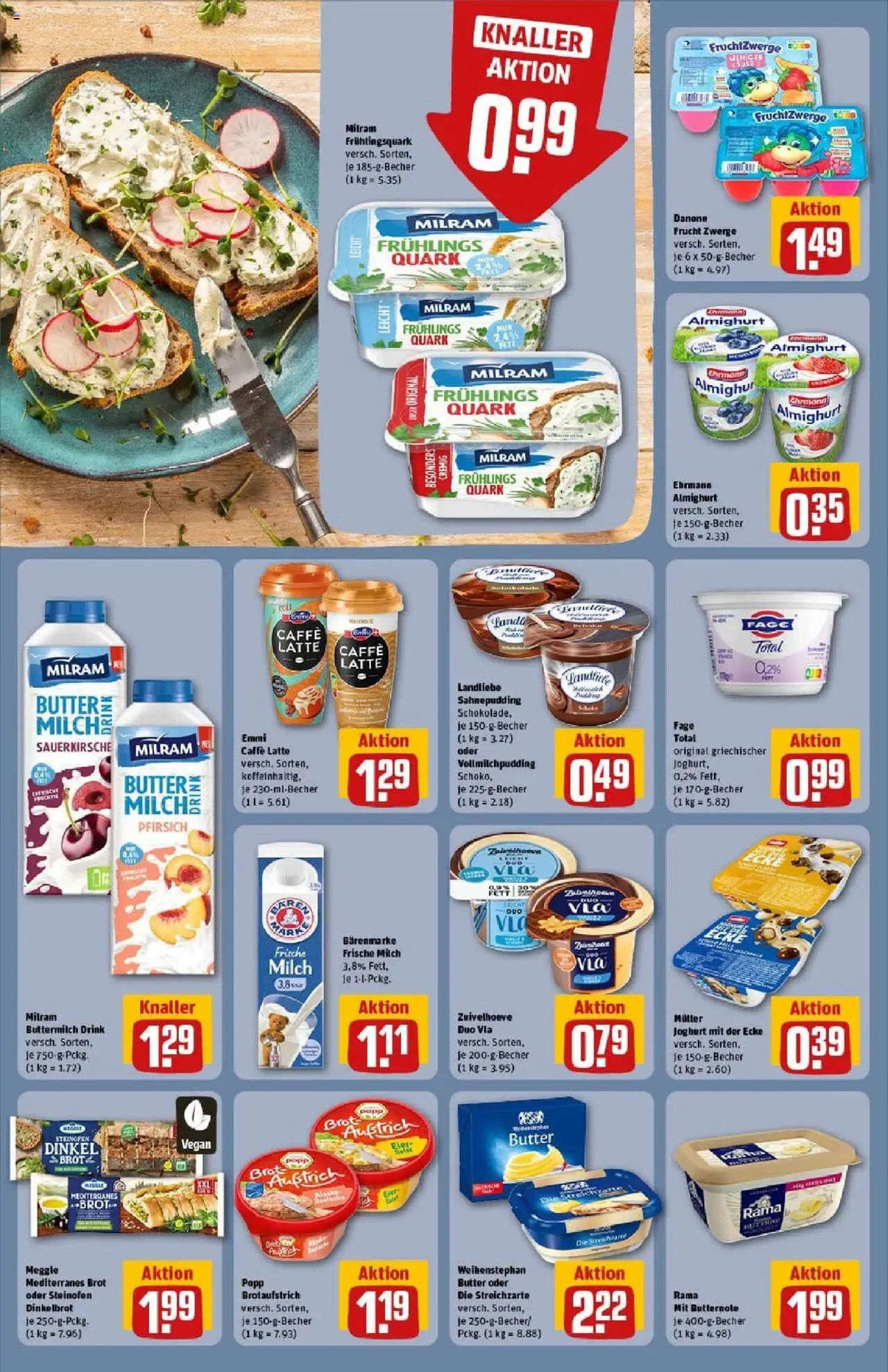Rewe prospekt Lübeck	 - gültig ab dem 27.07.2025 | Seite: 16 | Produkte: Rama, Ehrmann almighurt, Milch, Milram