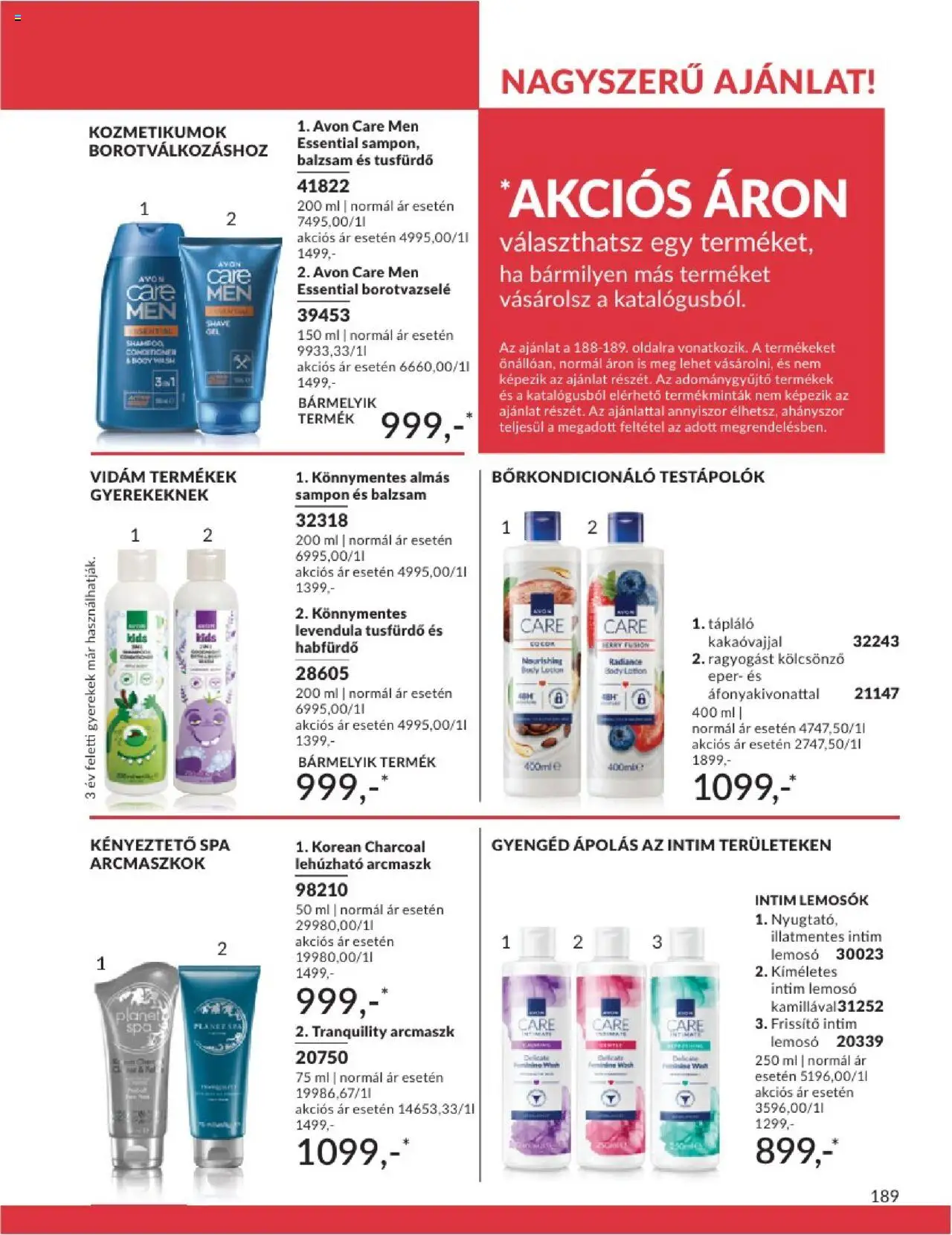 Avon akciós ujság - amely érvényes a következő dátumtól: 01.06.2025 | Oldal: 189 | Termékek: Body, Tusfürdő, Eper, Levendula