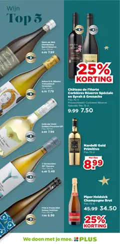 Piper Heidsick Champagne Brut, Champagne Brut, fles 75 cl - Voorbeeld van een folder van Plus, geldig van 17.12.2025 | Pagina: 50 | Producten: Wijn, Fles