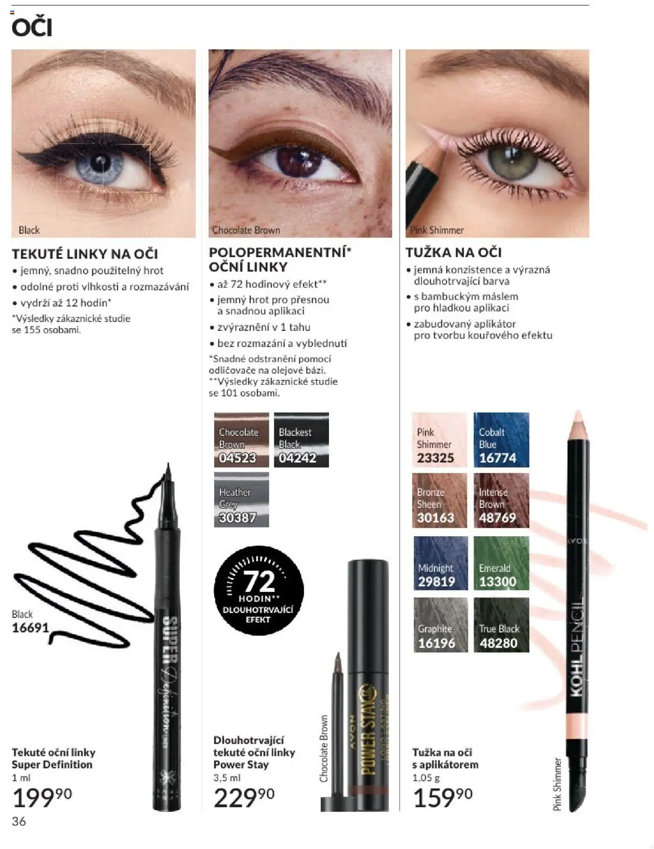 Avon katalog 8/2025 od 31.07.2025 | Strana: 36 | Produkty: Oční linky, Tužka, Tužka na oči