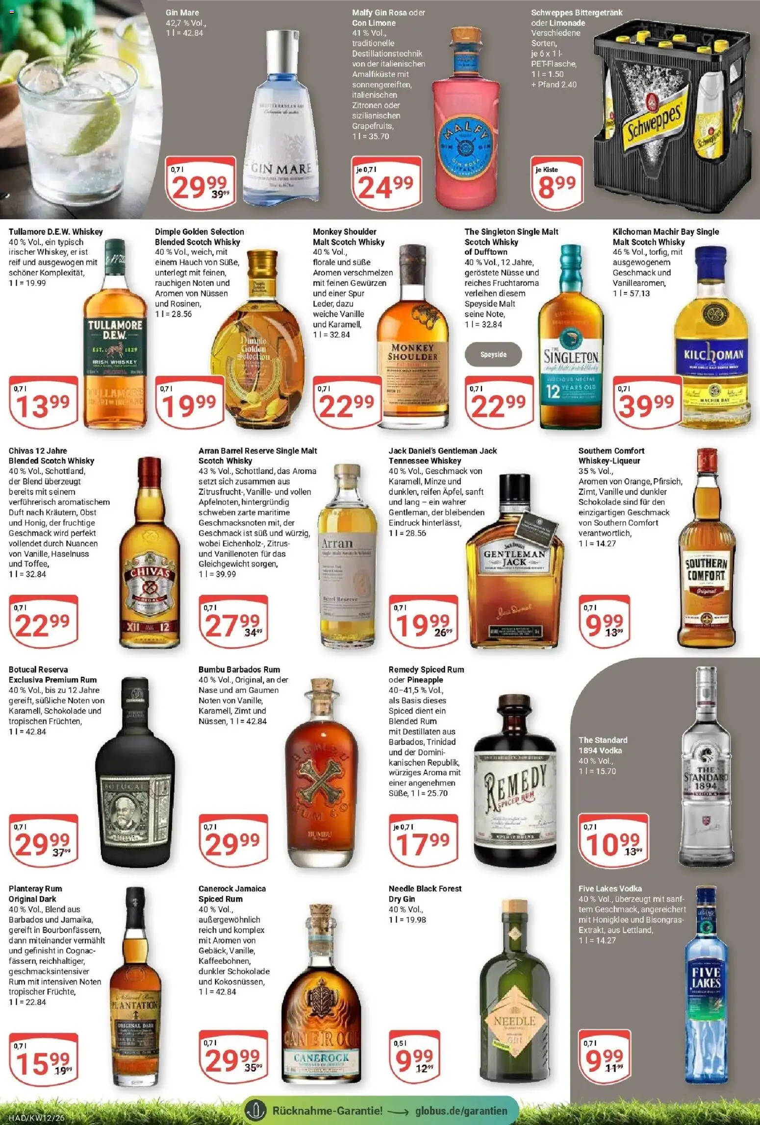 Globus prospekt Halle (saale)	 – gültig ab 15.03.2026 | Seite: 19 | Produkte: Rum, Jack Daniel's, Schweppes, Gin