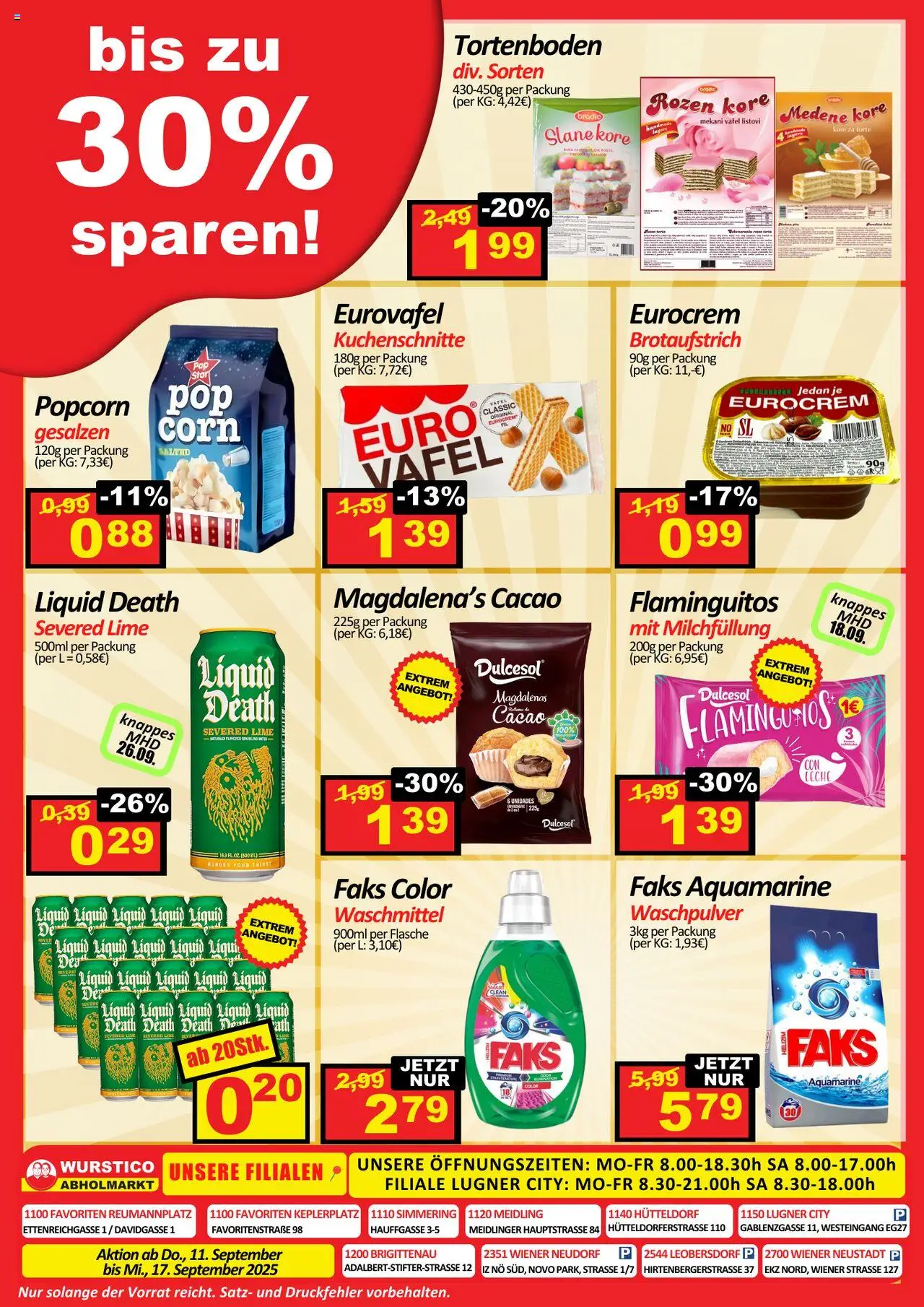 Wurstico Abholmarkt Flugblatt gültig ab 11.09.2025 | Seite: 4 | Produkte: Waschpulver, Waschmittel