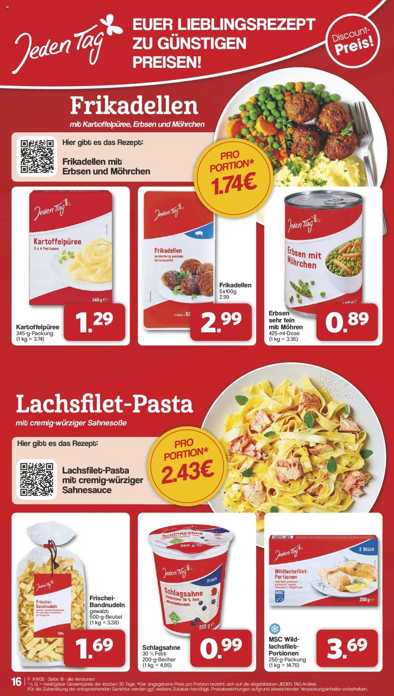 Famila Nordwest Prospekt 	 - gültig ab dem 25.08.2025 | Seite: 19 | Produkte: Schlagsahne, Mohren, Erbsen