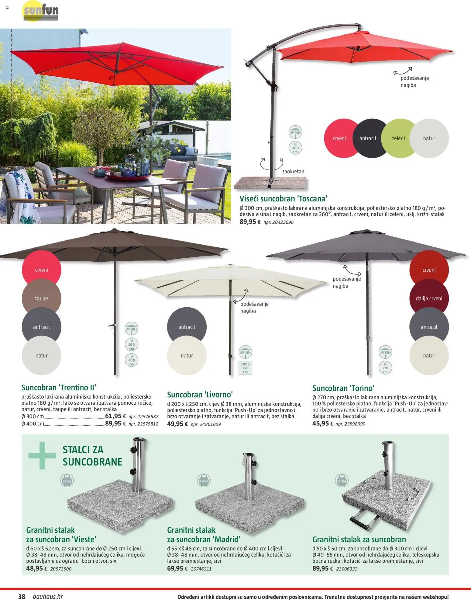 Bauhaus katalog | vrijedi od 23.03.2026 | Stranica: 38 | Proizvodi: Suncobran, Cijevi
