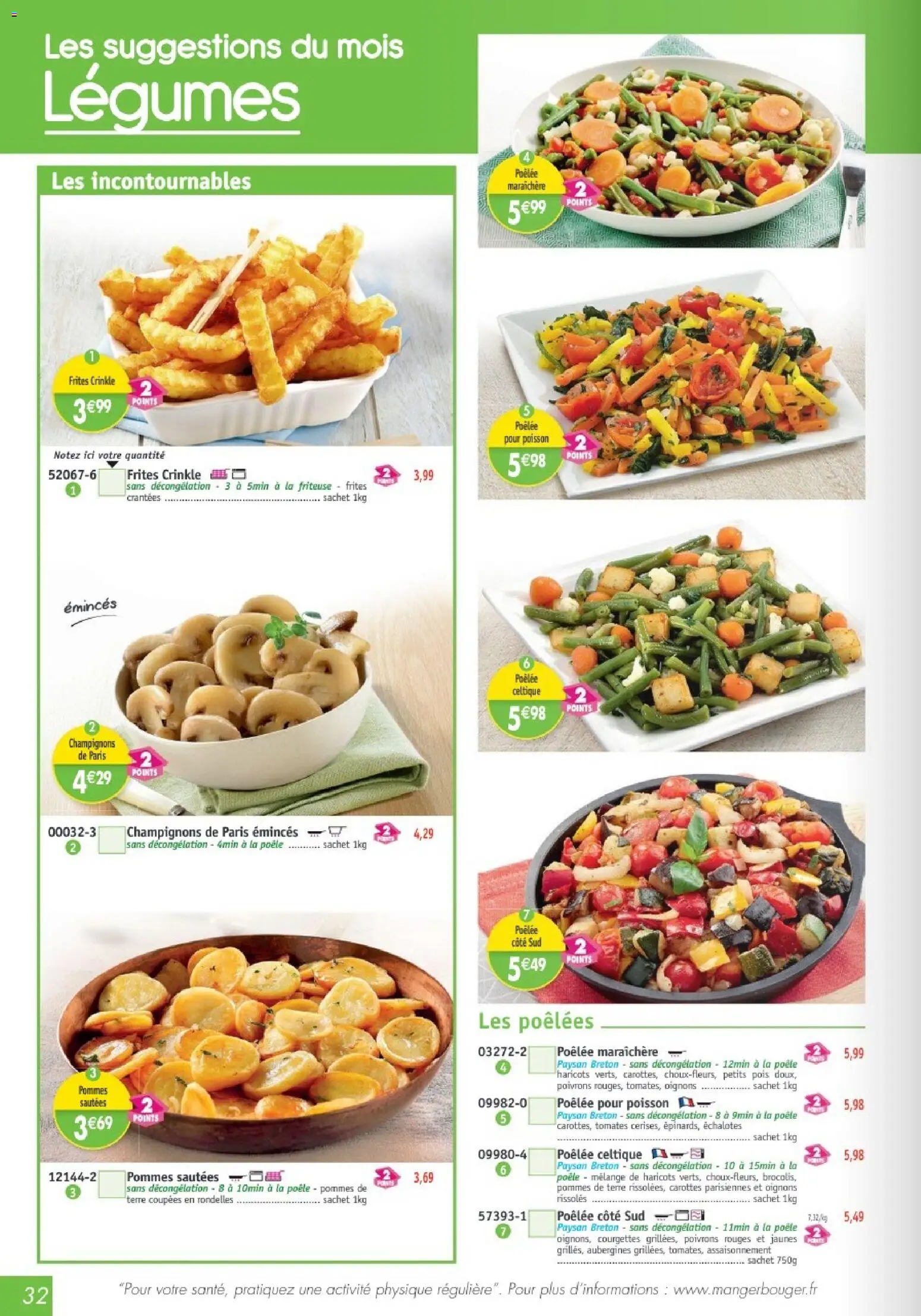 {H1} | Page: 32 | Produits: Pois, Tomates, Poisson, Pommes de terre