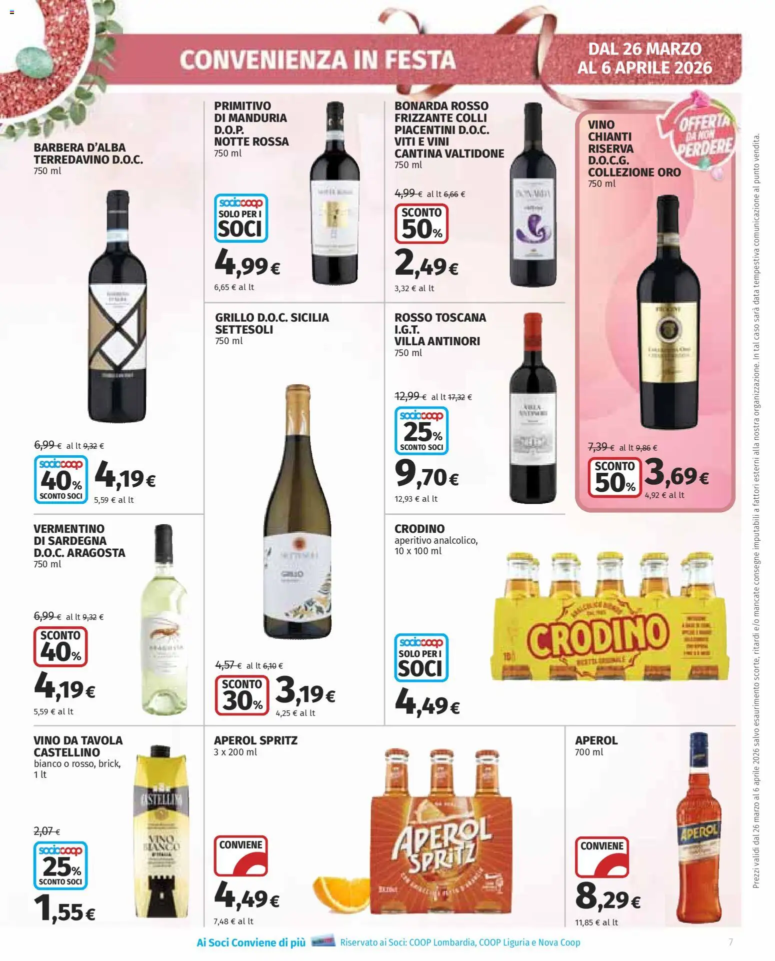 Volantino Ipercoop del 26.03.2026 | Pagina: 7 | Prodotti: Vino, Data, Aperol, Aperitivo