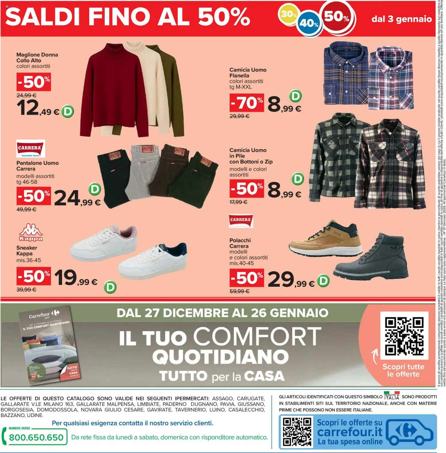 Volantino Carrefour del 02.01.2026 | Pagina: 36 | Prodotti: Pile, Camicia, Maglione, Jeans