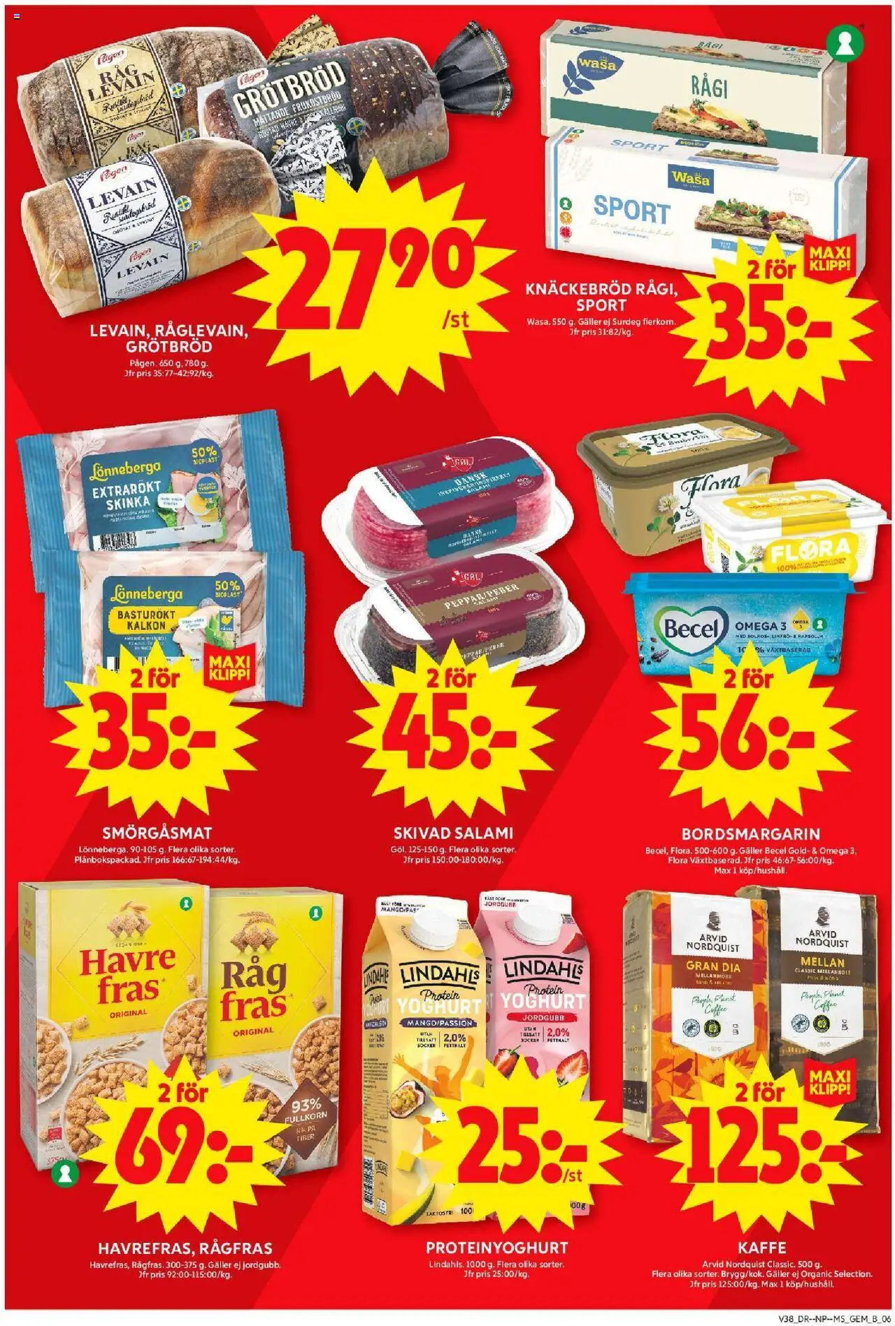 ICA Maxi reklamblad aktuell från 15.09.2025 | Sida: 10 | Produkter: Levain, Skinka, Kalkon, Fräs