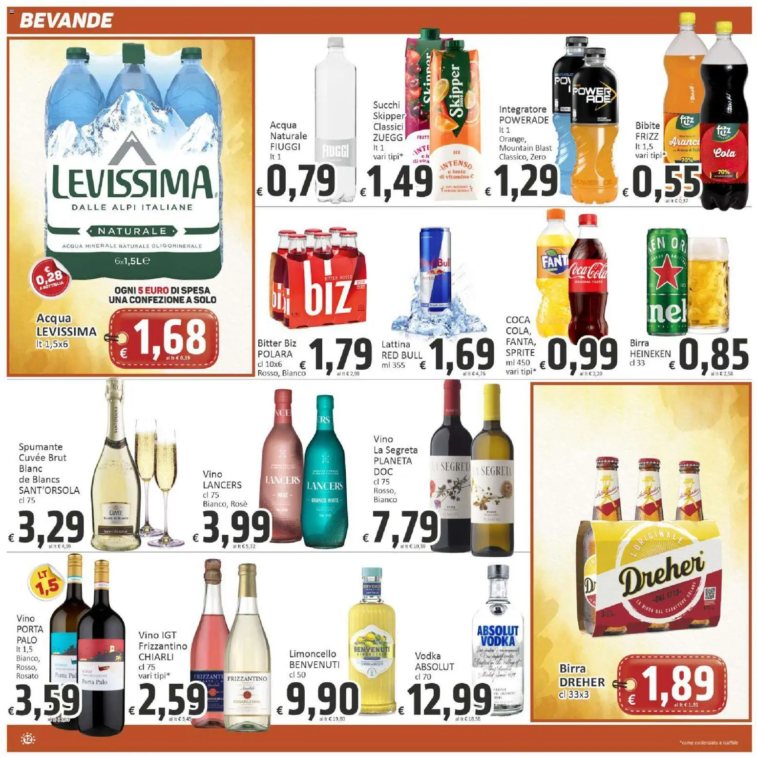 Volantino Paghi Poco del 03.03.2026 | Pagina: 12 | Prodotti: Arance, Vino, Scaffale, Bottiglia