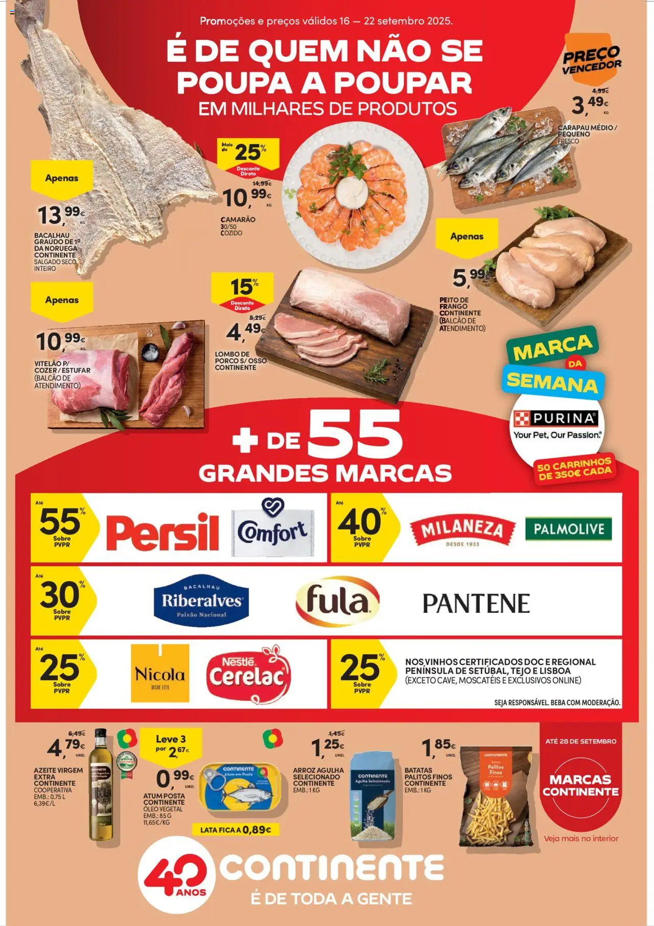Continente Semanal Continente Bom Dia │ válido de 16.09.2025 | Página: 1 | Produtos: Atum, Azeite, Nestlé, Arroz