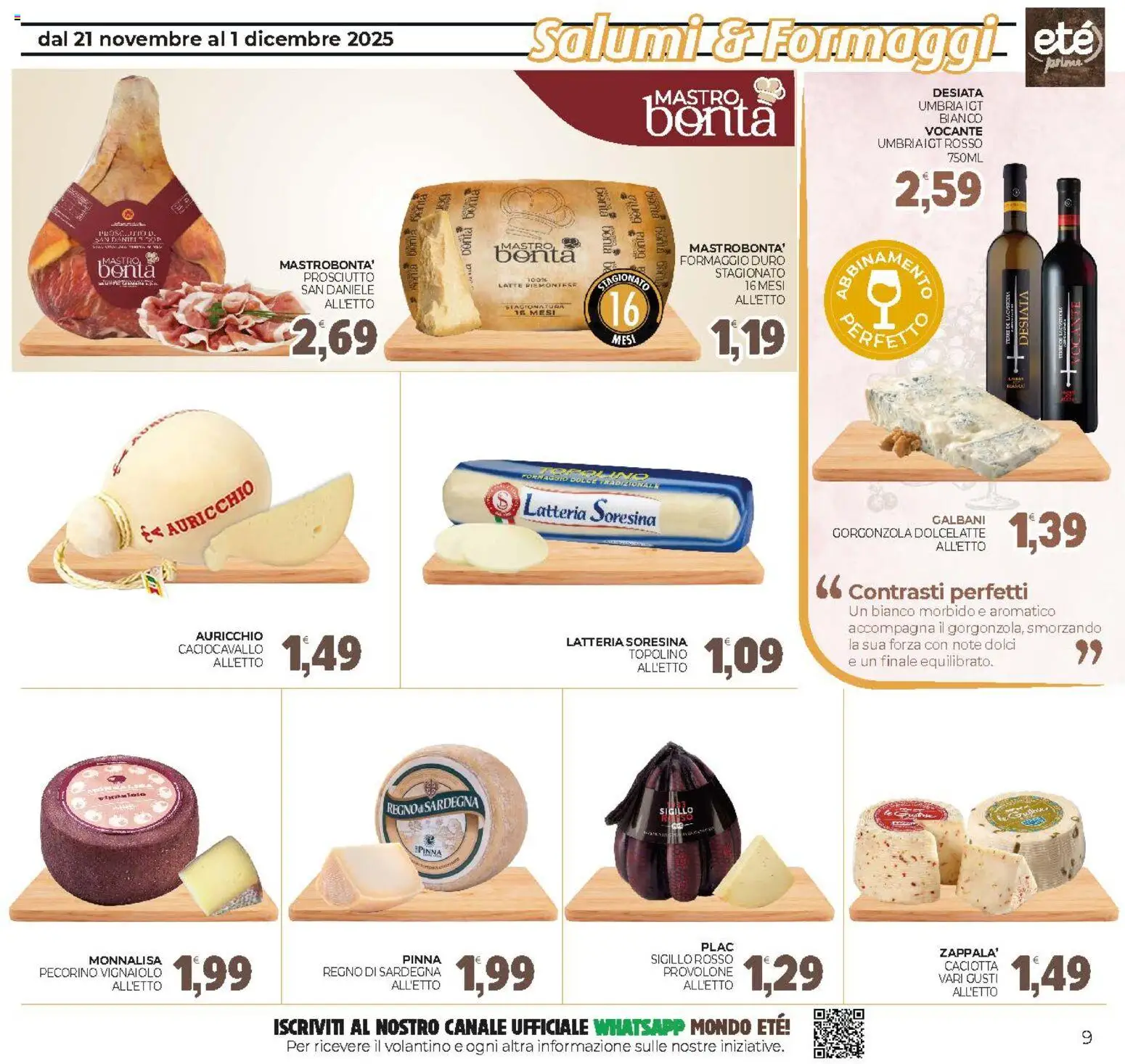 Volantino Eté del 21.11.2025 | Pagina: 9 | Prodotti: Riso, Latte, Formaggio, Gorgonzola