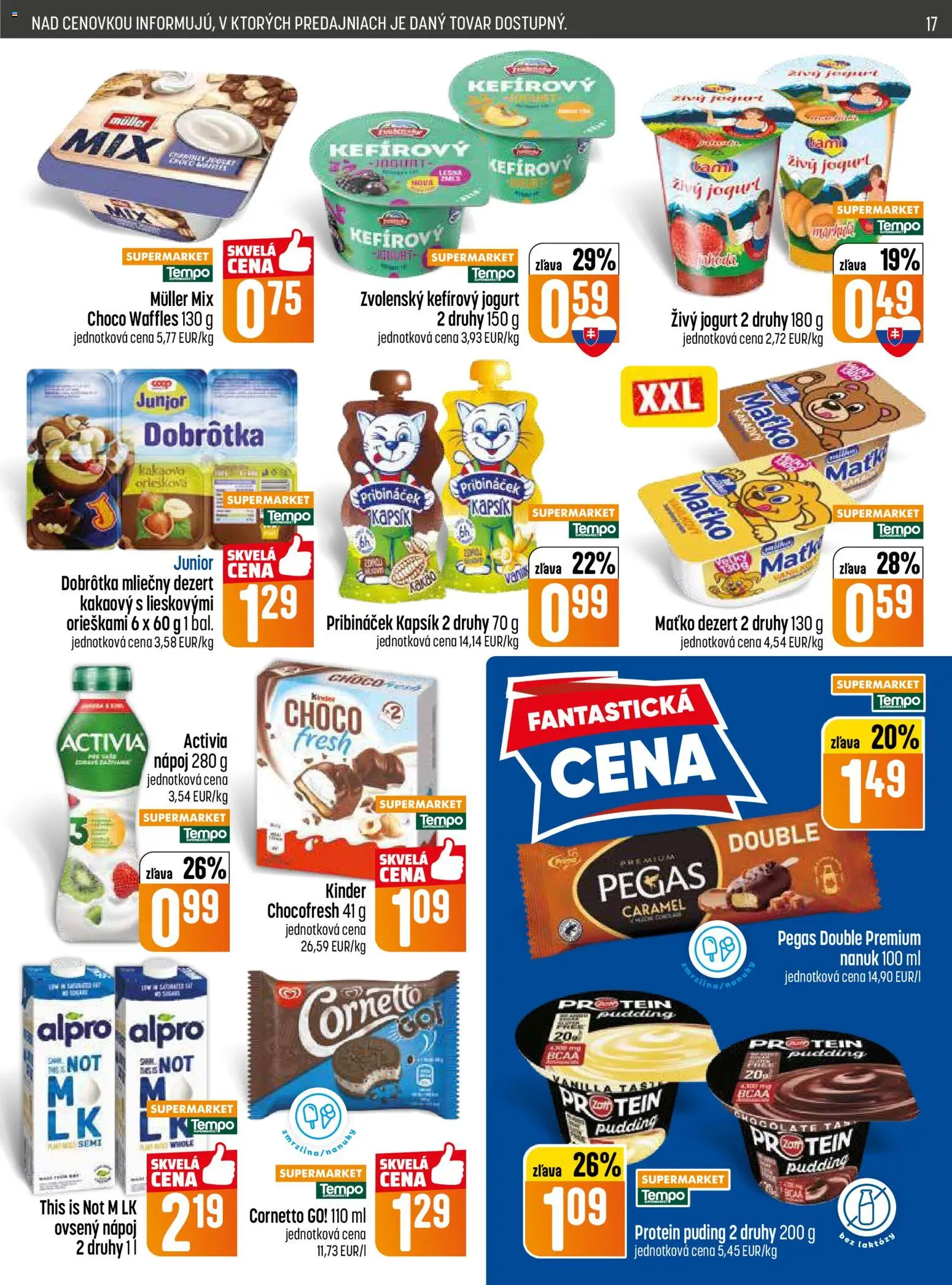 Nové COOP Jednota akcie – leták je platný od 30.04.2026 | Strana: 17 | Produkty: Jogurt, Kinder, Nanuk, Alpro