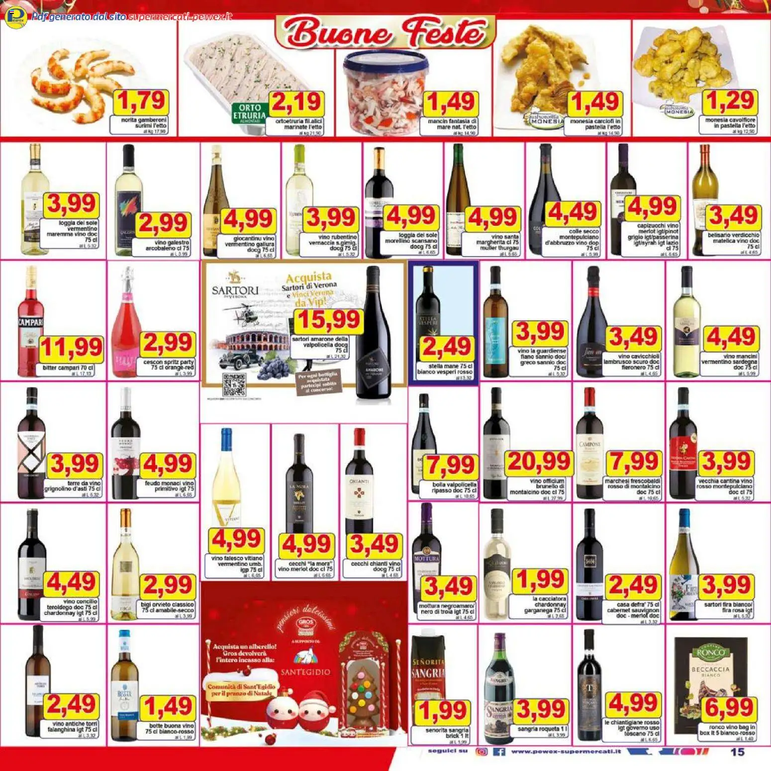 Volantino Pewex del 27.12.2025 | Pagina: 15 | Prodotti: Surimi, Vino, Carciofi, Cavolfiore