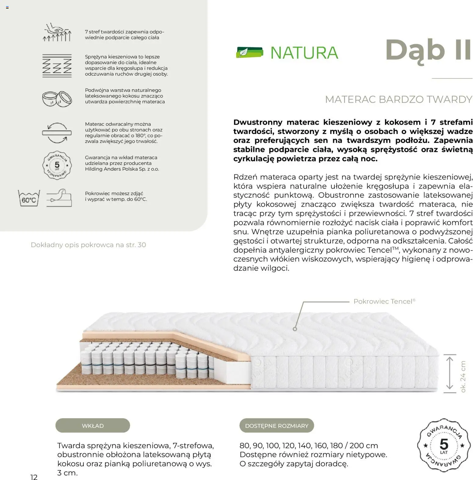 Salony Agata Gazetka - Natura od 27.01.2026 | Strona: 12 | Produkty: Plyty, Materac