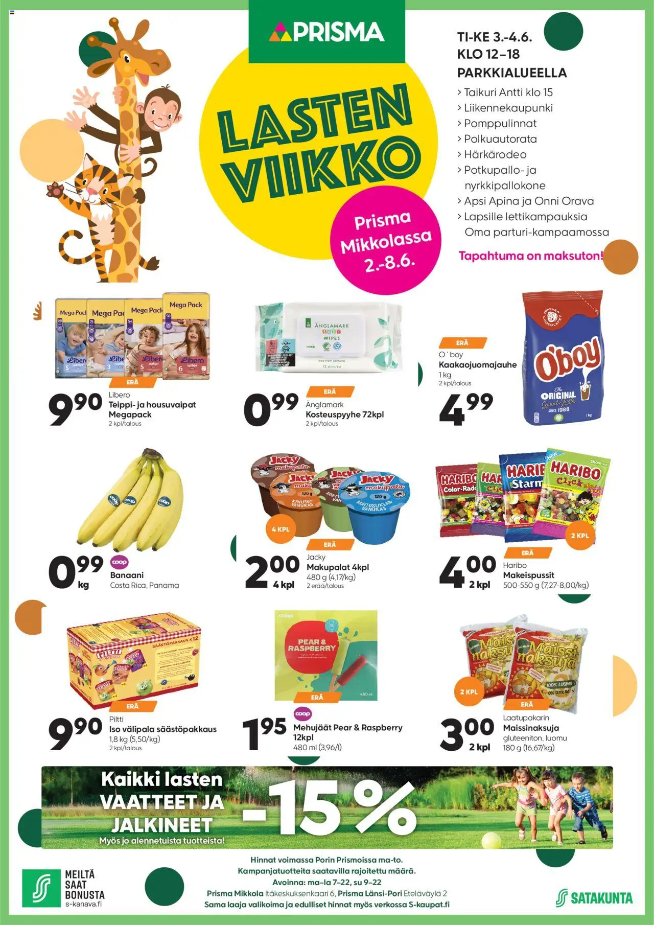  | Sivu: 1 | Tuotteet: Makeispussit, Vaatteet, Teippi