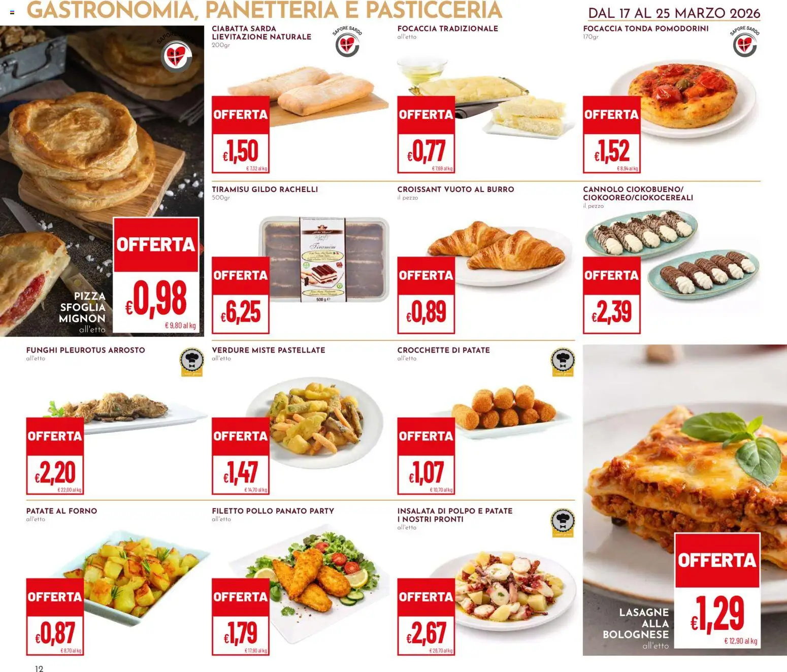 Volantino Pan del 17.03.2026 | Pagina: 12 | Prodotti: Pollo, Polpo, Verdure, Forno