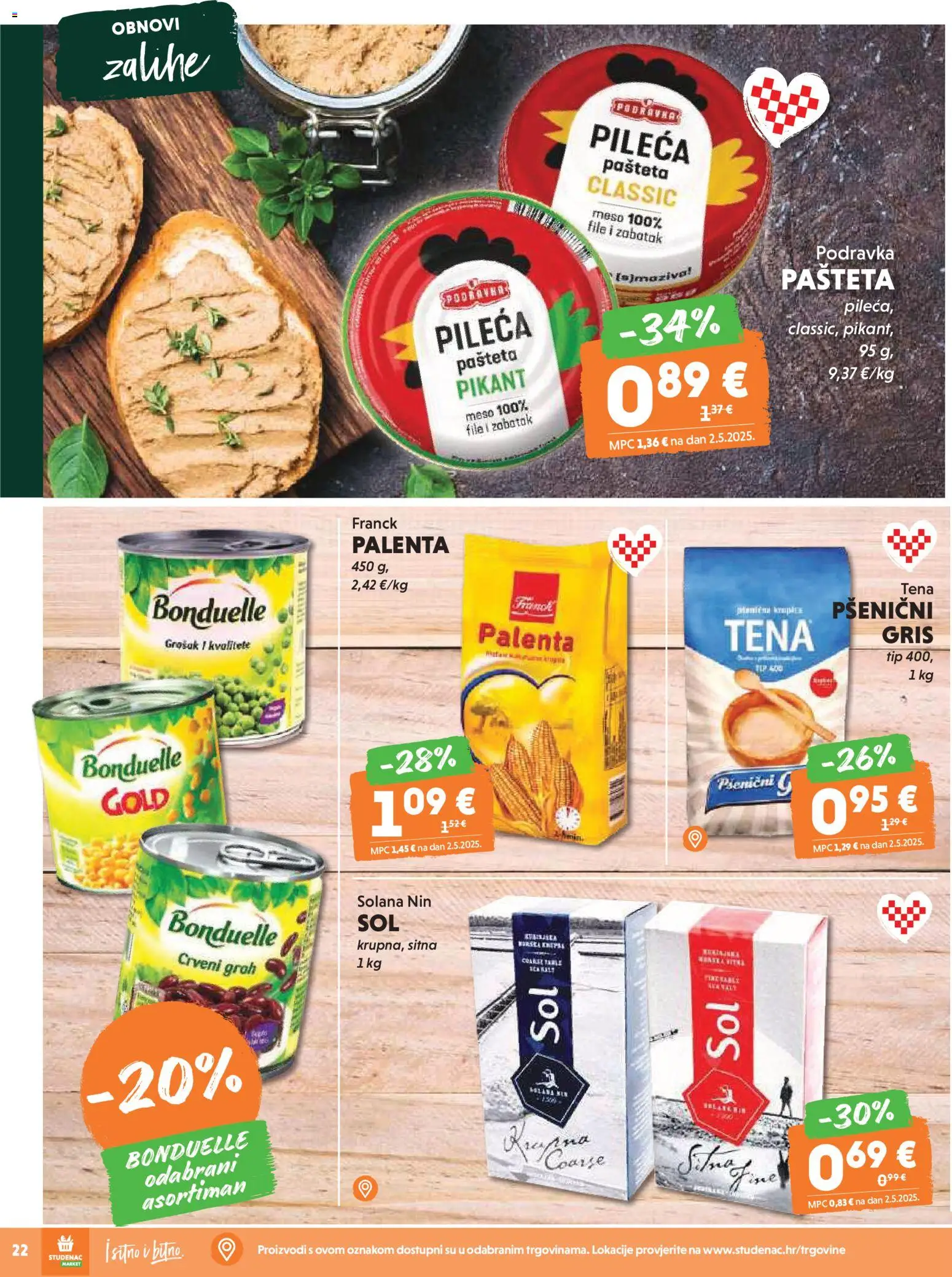 Studenac katalog | vrijedi od 19.11.2025 | Stranica: 20 | Proizvodi: Grah, Meso, Pašteta, Palenta