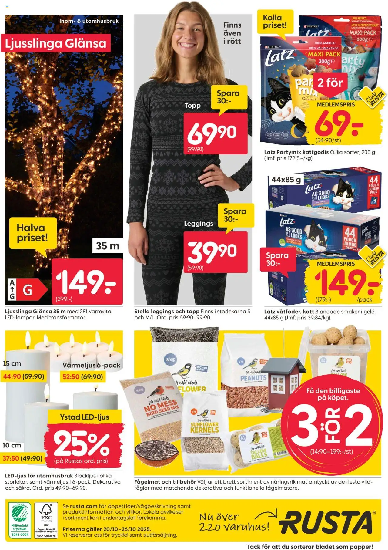 Rusta reklamblad aktuell från 20.10.2025 | Sida: 16 | Produkter: Galler, Leggings, Värmeljus, Papper
