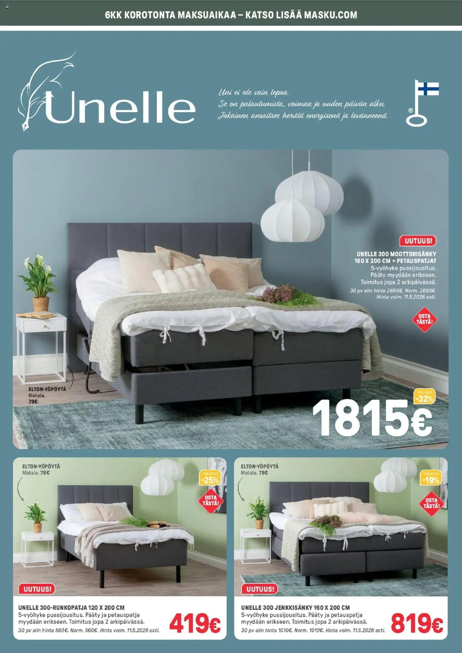 Masku tarjoukset – voimassa 28.04.2026 alkaen | Sivu: 20 | Tuotteet: Jenkkisänky, Moottorisänky, Petauspatja