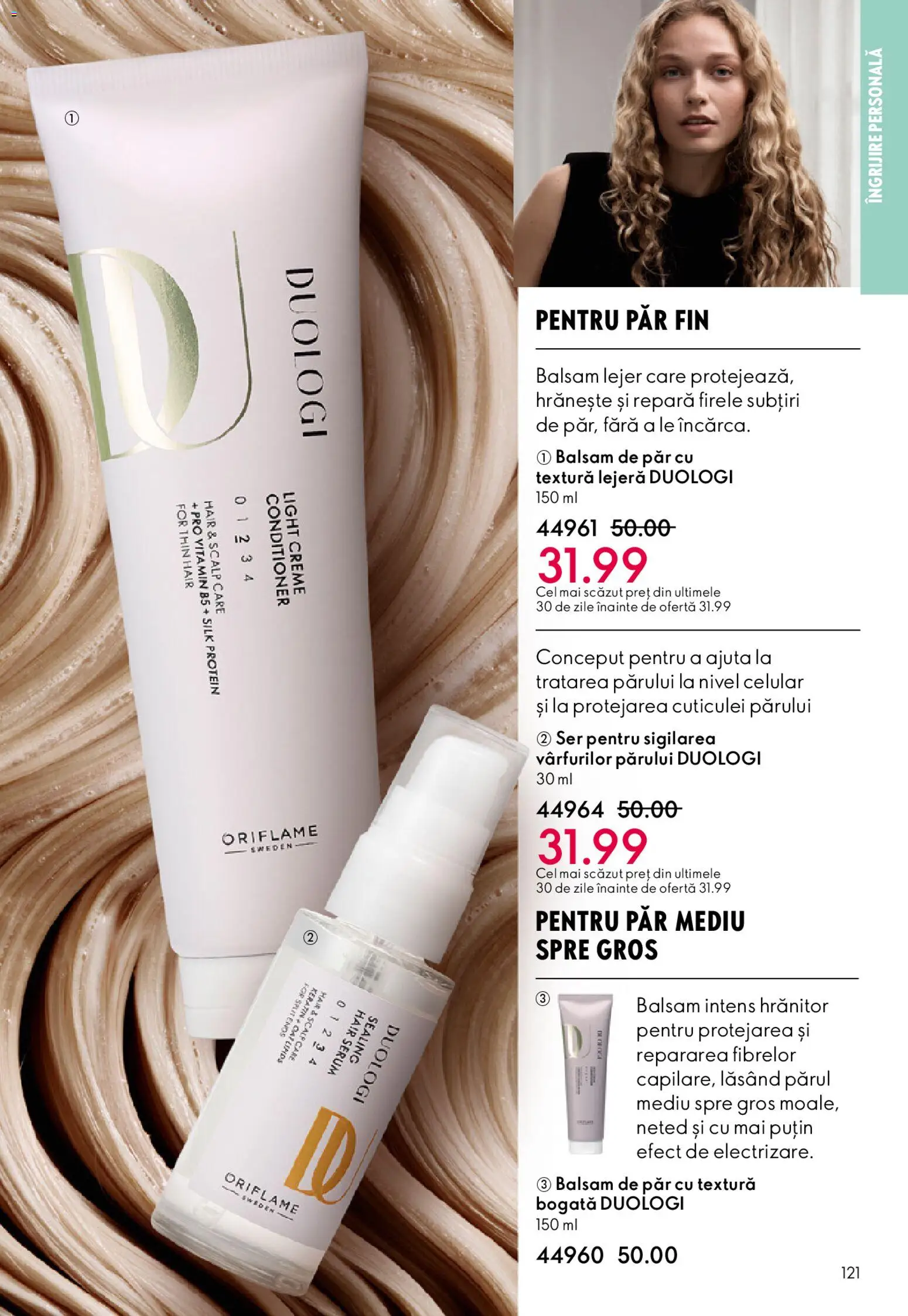 Noul catalog Oriflame – valabil de la 25.03.2026 | Pagină: 121 | Produse: Serum, Balsam, Balsam de păr