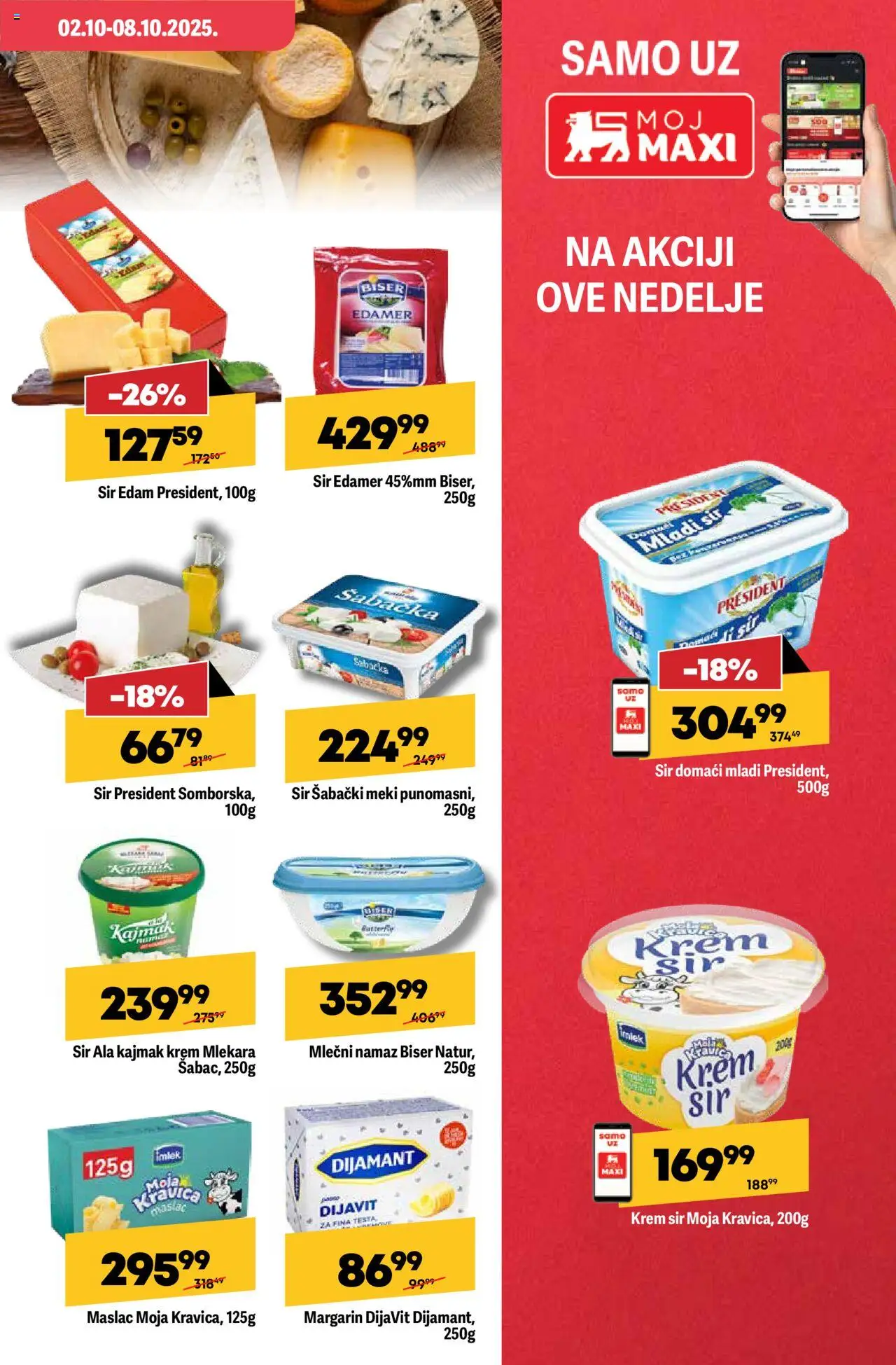 Maxi katalog - važi od 02.10.2025 | Strana: 5 | Proizvode: Margarin, Krem sir, Sir, Kajmak