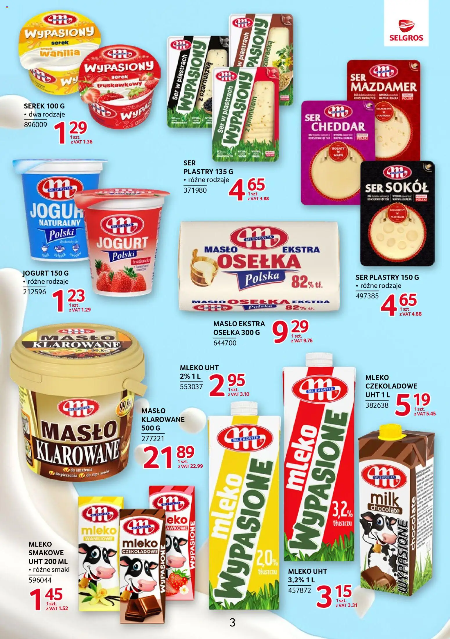 Selgros cash&carry Gazetka - Markowe produkty od 20.11.2025 | Strona: 3 | Produkty: Osełka, Masło klarowane, Serek, Mleko