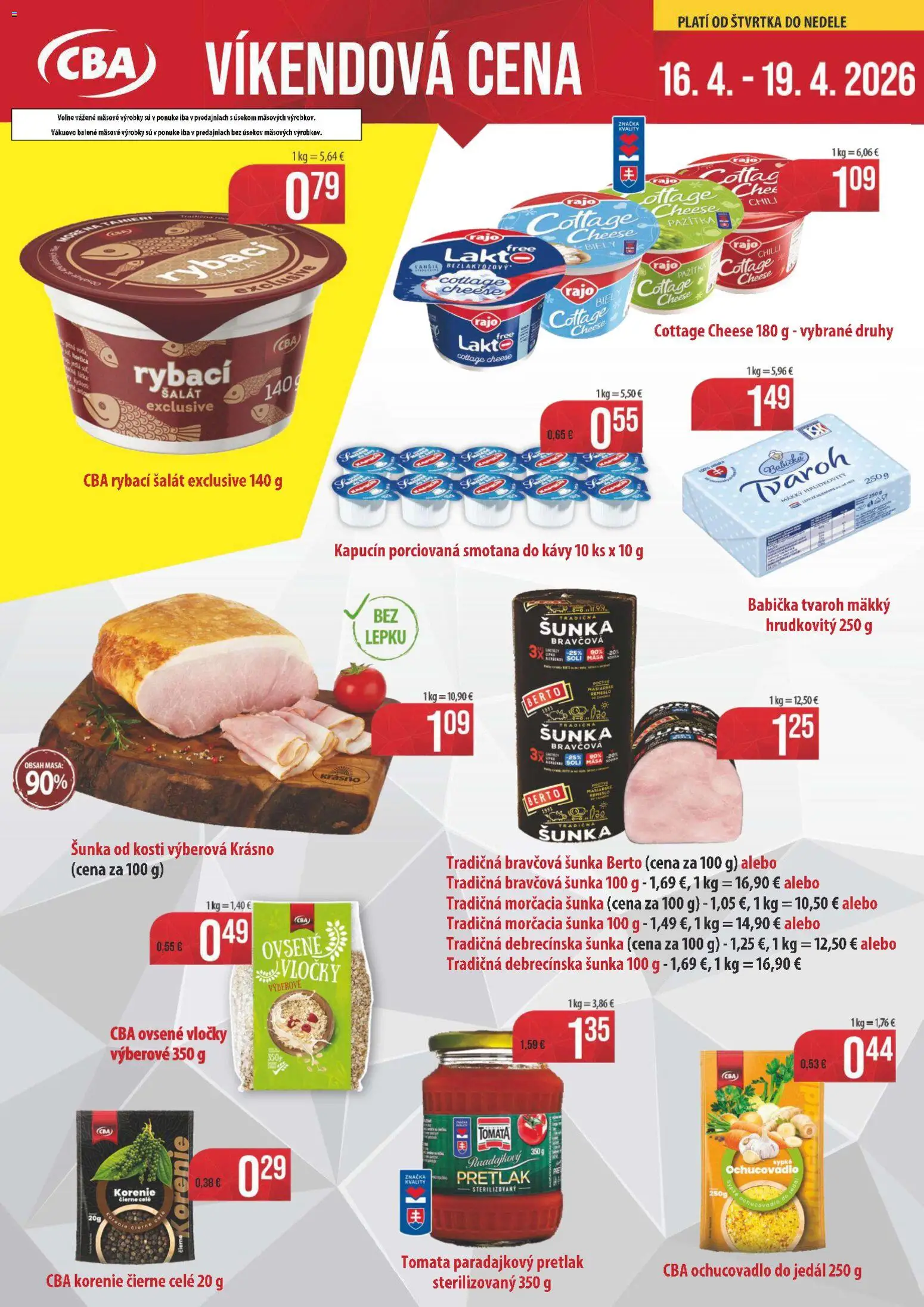 Nové Nitrazdroj akcie – leták je platný od 16.04.2026 | Strana: 1 | Produkty: Šunka, Smotana, Chilli, Vločky