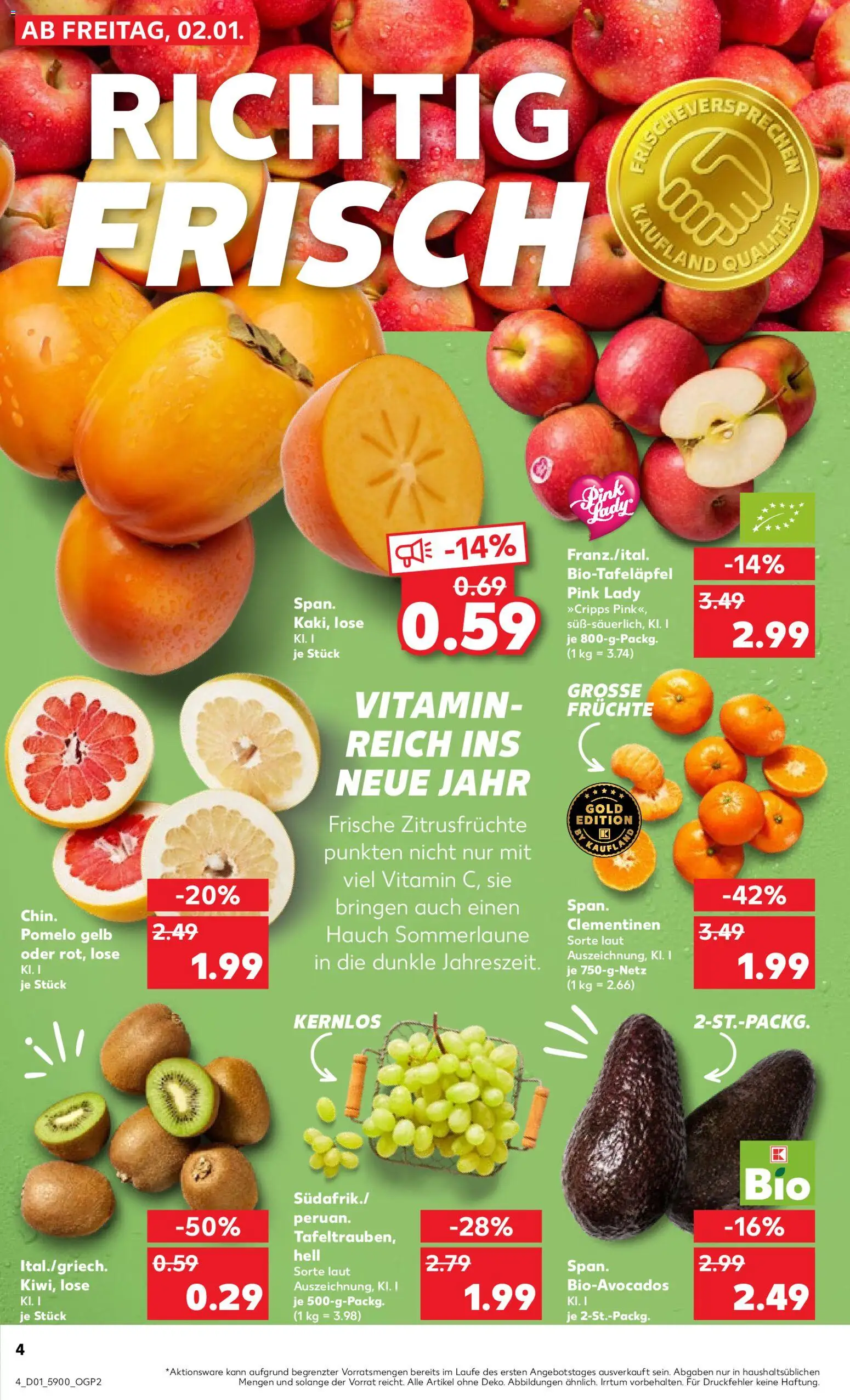 Kaufland prospekt Berlin	 – gültig ab 02.01.2026 | Seite: 4 | Produkte: Avocado, Kaki, Kiwi