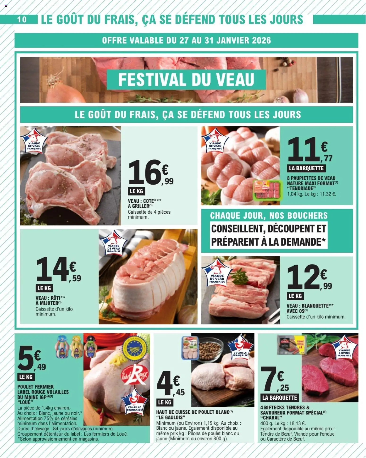 {H1} | Page: 10 | Produits: Volaille, Paupiettes de veau, Veau roti, Viande