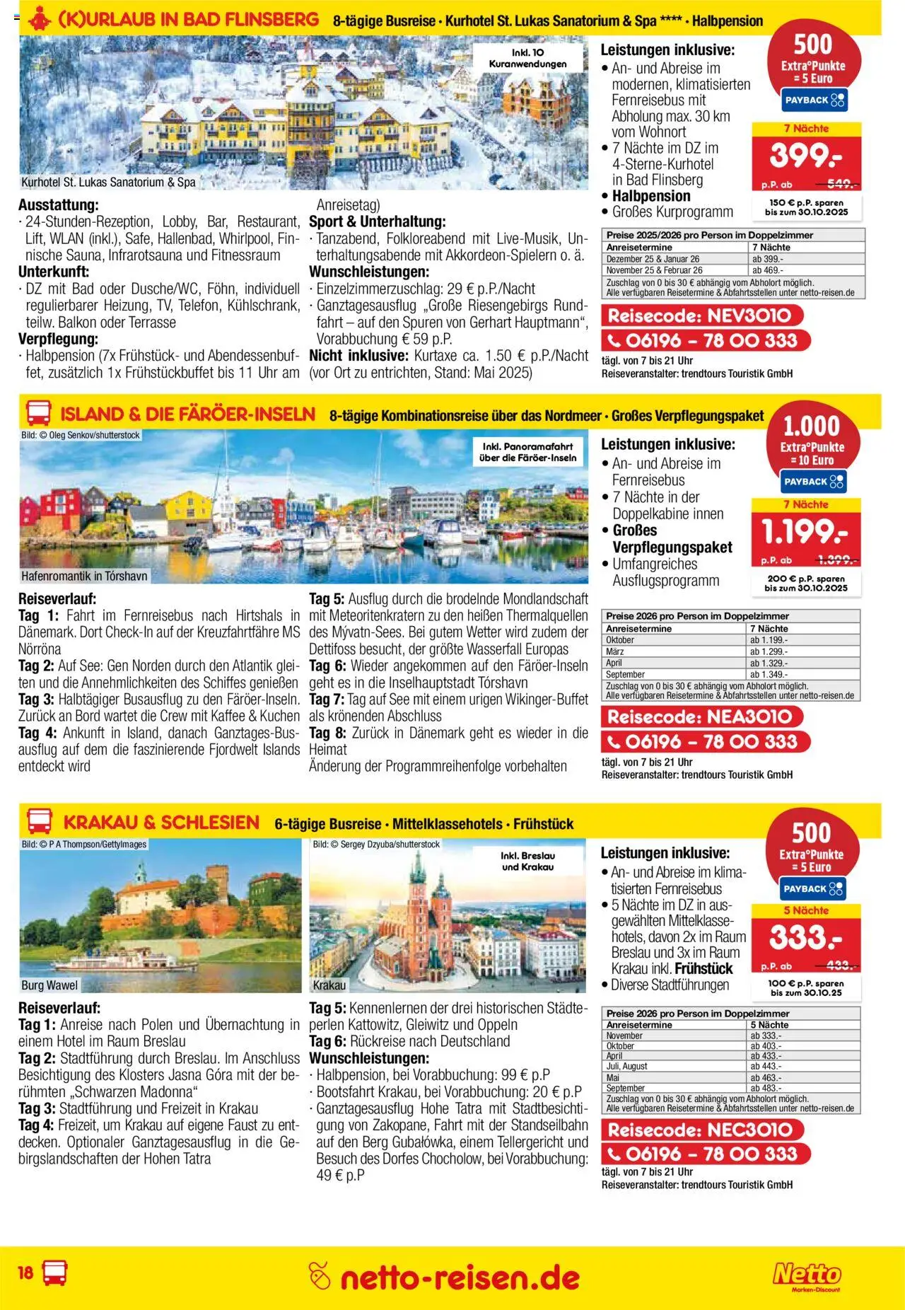 Netto Reisen Prospekt 	 – gültig ab 29.09.2025 | Seite: 18 | Produkte: Kaffee, Bad, Kuchen, Uhr
