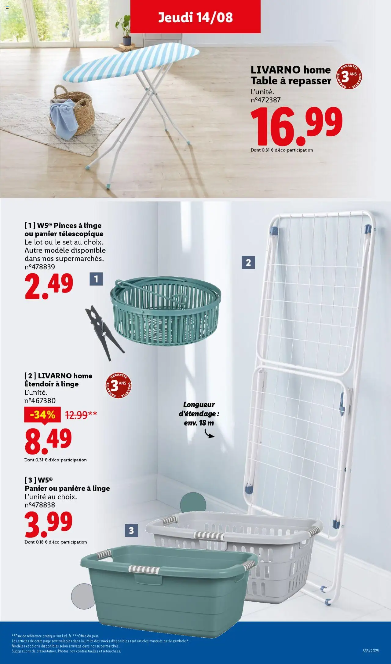  | Page: 29 | Produits: Table à repasser, Étendoir à linge, Étendoir, Table