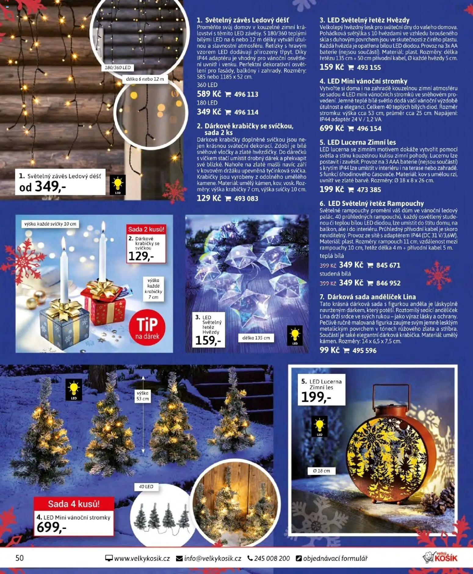 Velký Košík katalog listopad 2025 od 01.11.2025 | Strana: 50 | Produkty: Závěs, Adaptér, Svíčky, Vánoční stromky