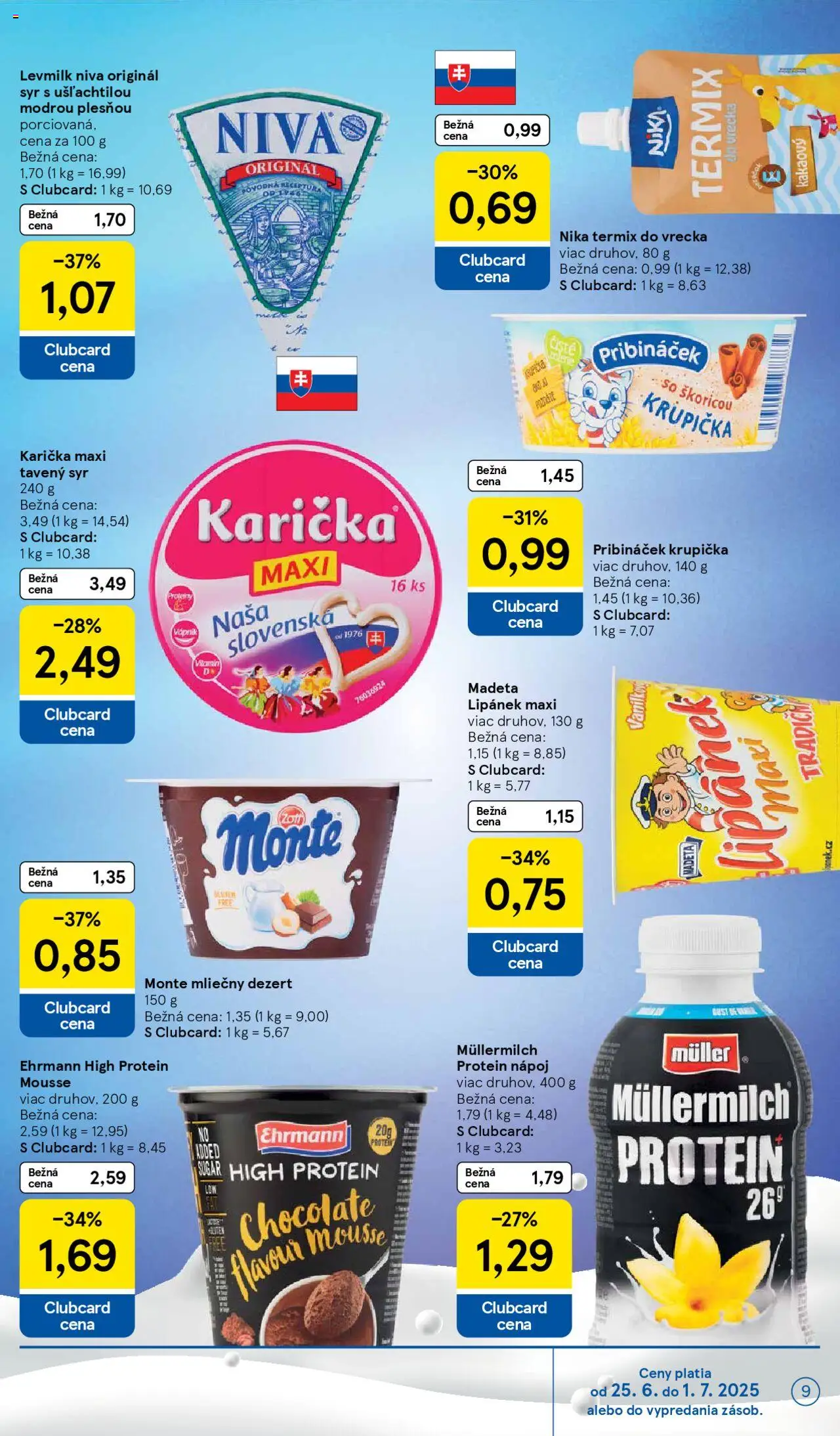 Tesco Hypermarket - leták │ platný od 25.06.2025 | Strana: 9 | Produkty: Syr, Protein
