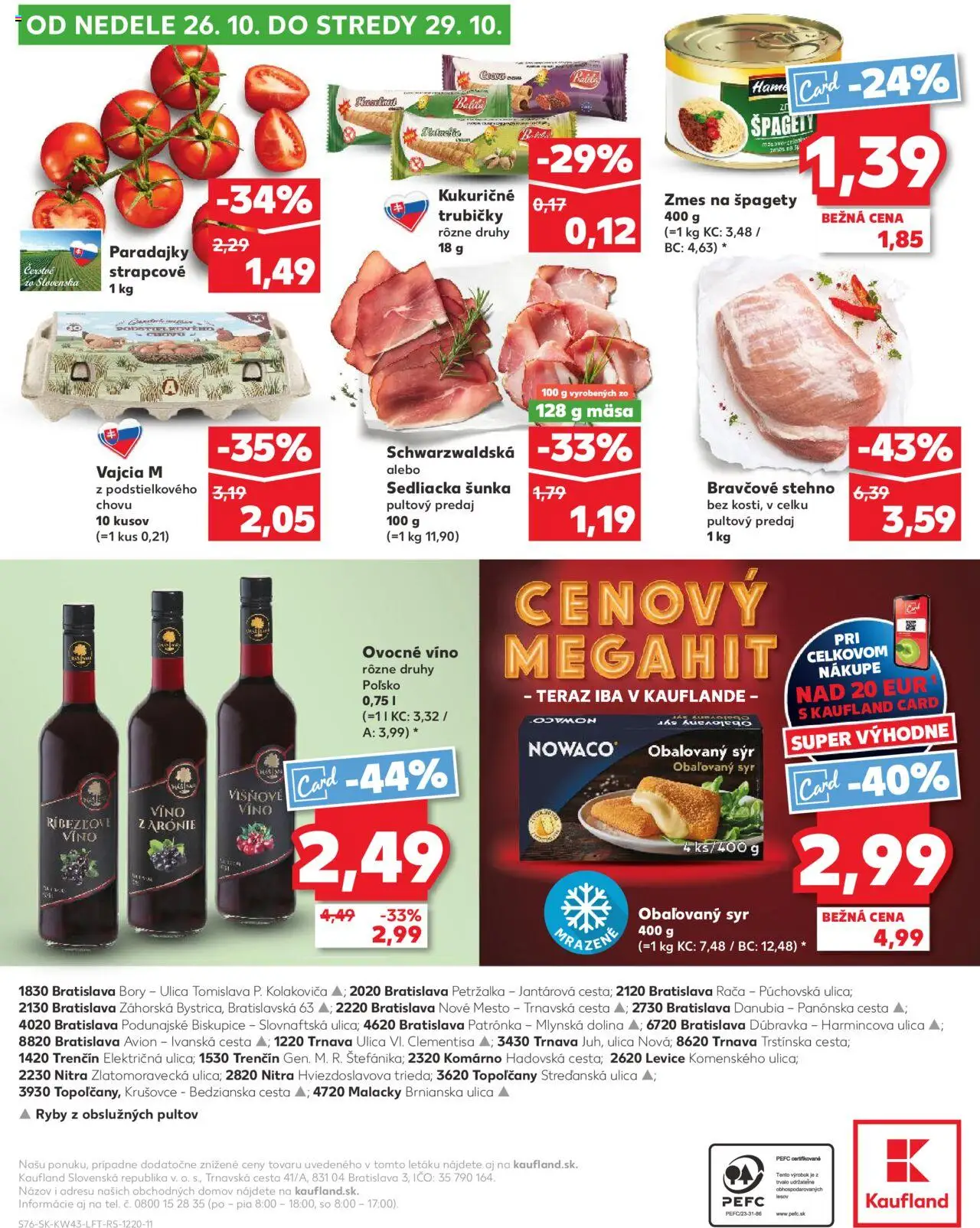 Nové Kaufland akcie – leták je platný od 23.10.2025 | Strana: 76 | Produkty: Syr, Vajcia, Víno, Ríbezľové víno