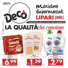 Anteprima del volantino Decò Maxistore, Supermercati - Lipari catalogo valido a partire dal 24.10.2025