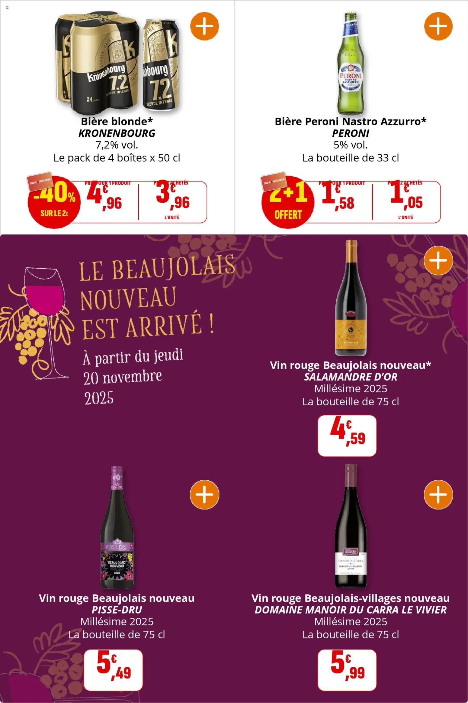 {H1} | Page: 39 | Produits: Vin, Bière, Beaujolais Nouveau