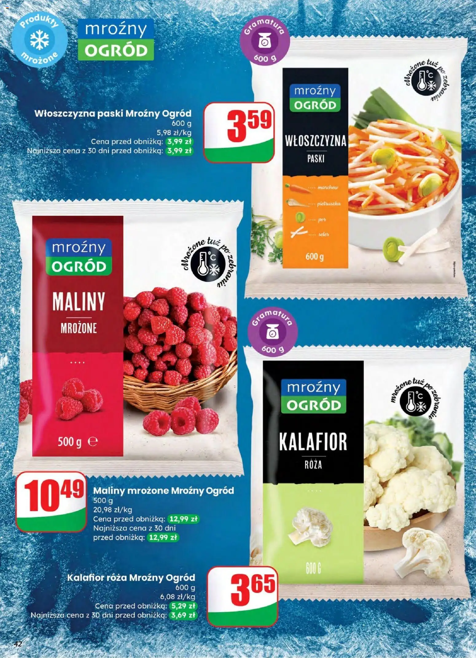 Dino gazetka od 04.03.2026 | Strona: 42 | Produkty: Kalafior, Pietruszka, Maliny