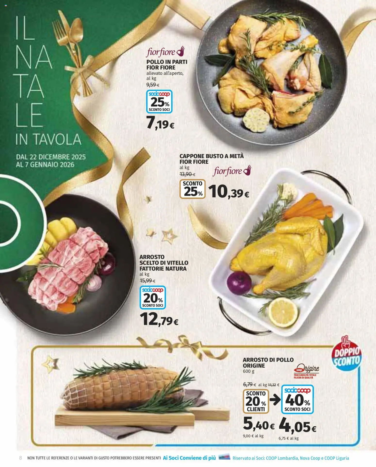 Volantino COOP del 22.12.2025 | Pagina: 8 | Prodotti: Arrosto, Pollo, Vitello