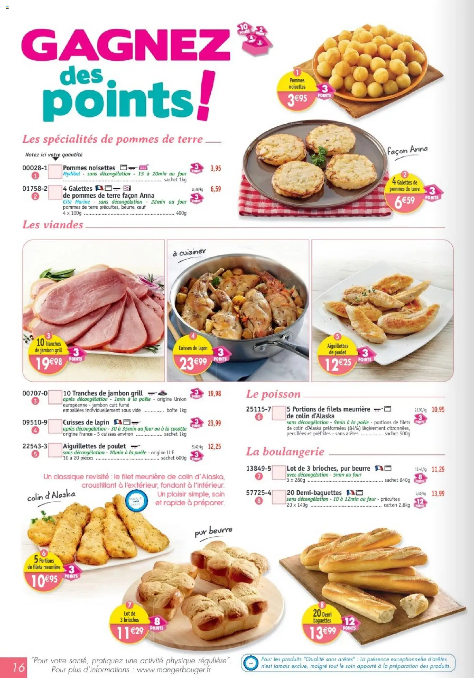 {H1} | Page: 16 | Produits: Poêle, Beurre, Jambon, Poisson