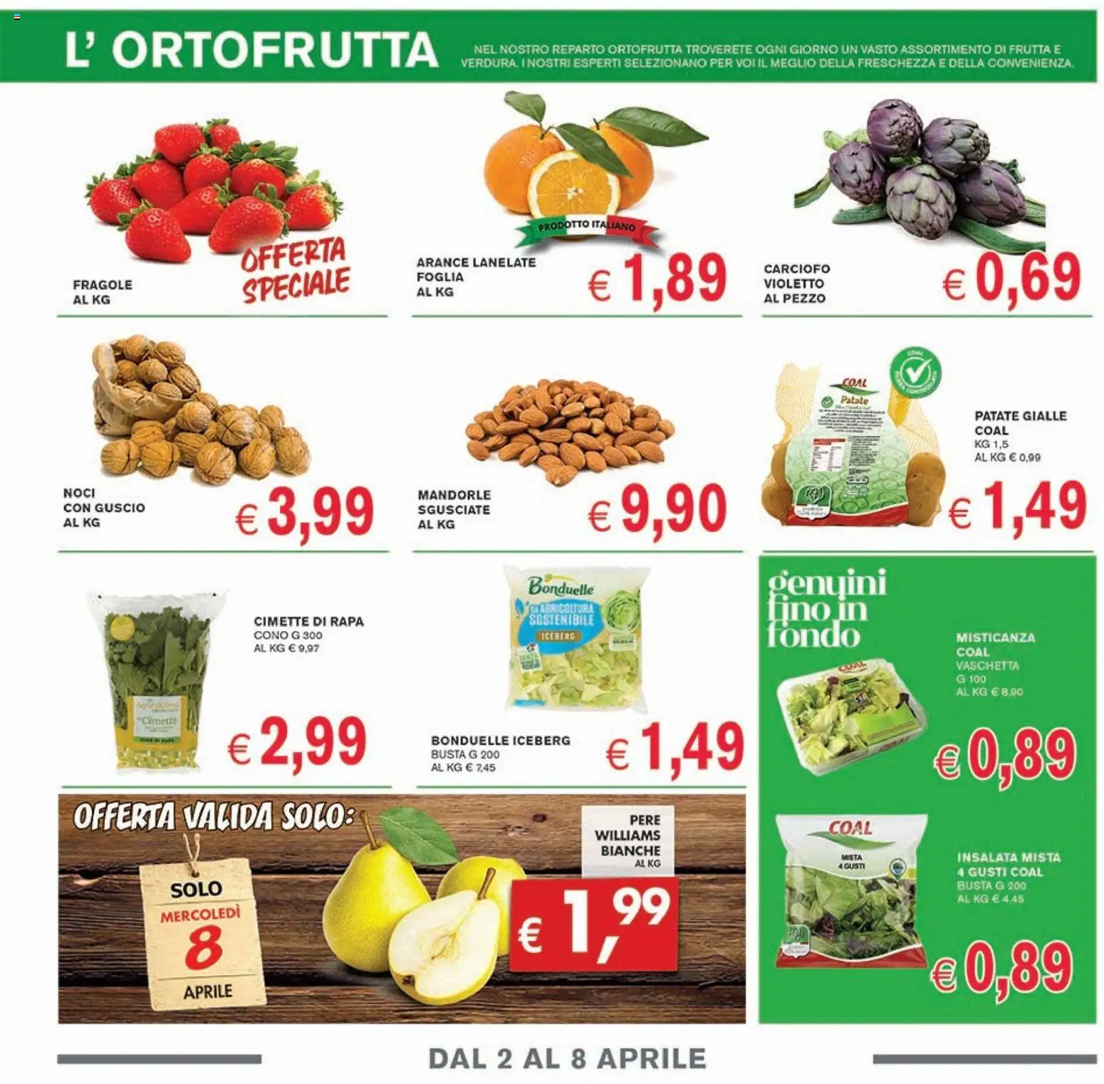 Volantino Coal del 26.03.2026 | Pagina: 3 | Prodotti: Misticanza, Patate, Noci, Cimette di rapa