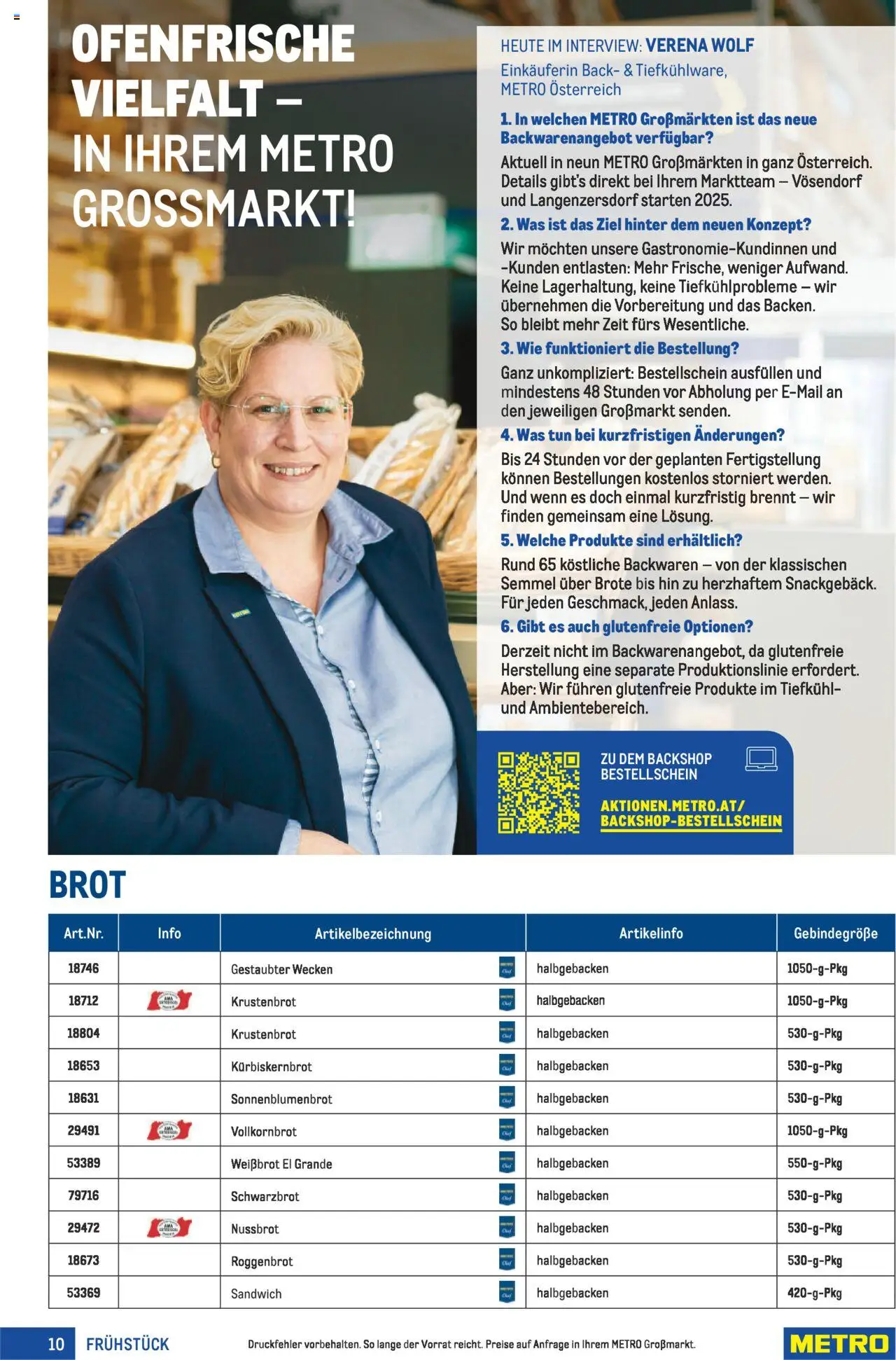 Metro Frühstück Spezial gültig ab 25.09.2025 | Seite: 10 | Produkte: Brot