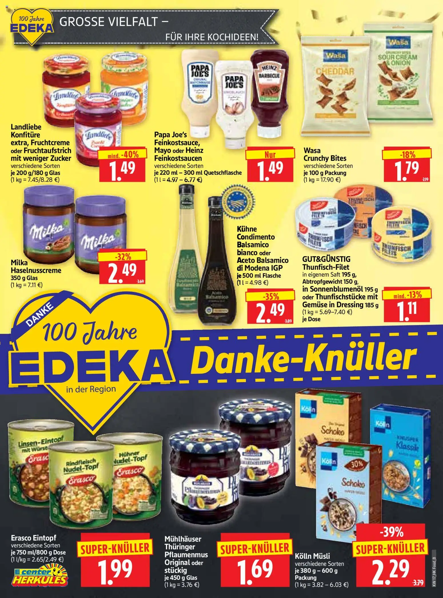 HERKULES Prospekt 	 – gültig ab 20.04.2026 | Seite: 8 | Produkte: Balsamico, Gemüse, Zucker, Erasco