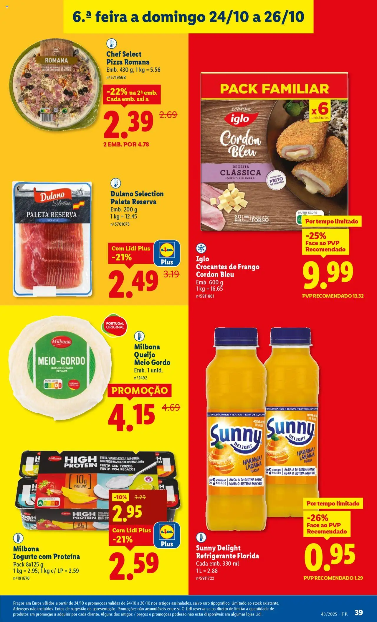 Lidl folheto │ válido de 20.10.2025 | Página: 39 | Produtos: Peito de frango, Tinta, Pizza, Açúcar
