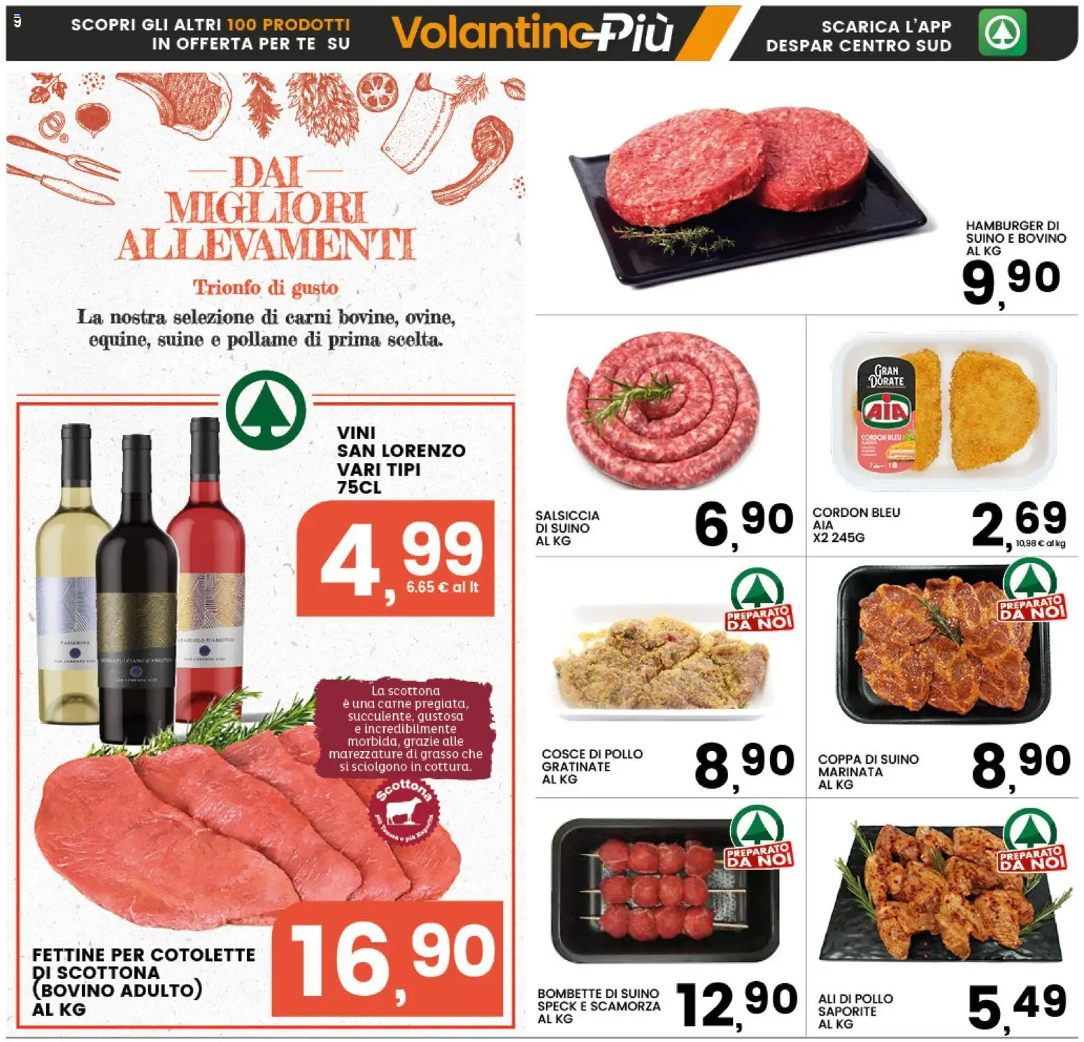 Volantino Interspar del 20.01.2026 | Pagina: 9 | Prodotti: Speck, Salsiccia, Hamburger, Cosce di pollo