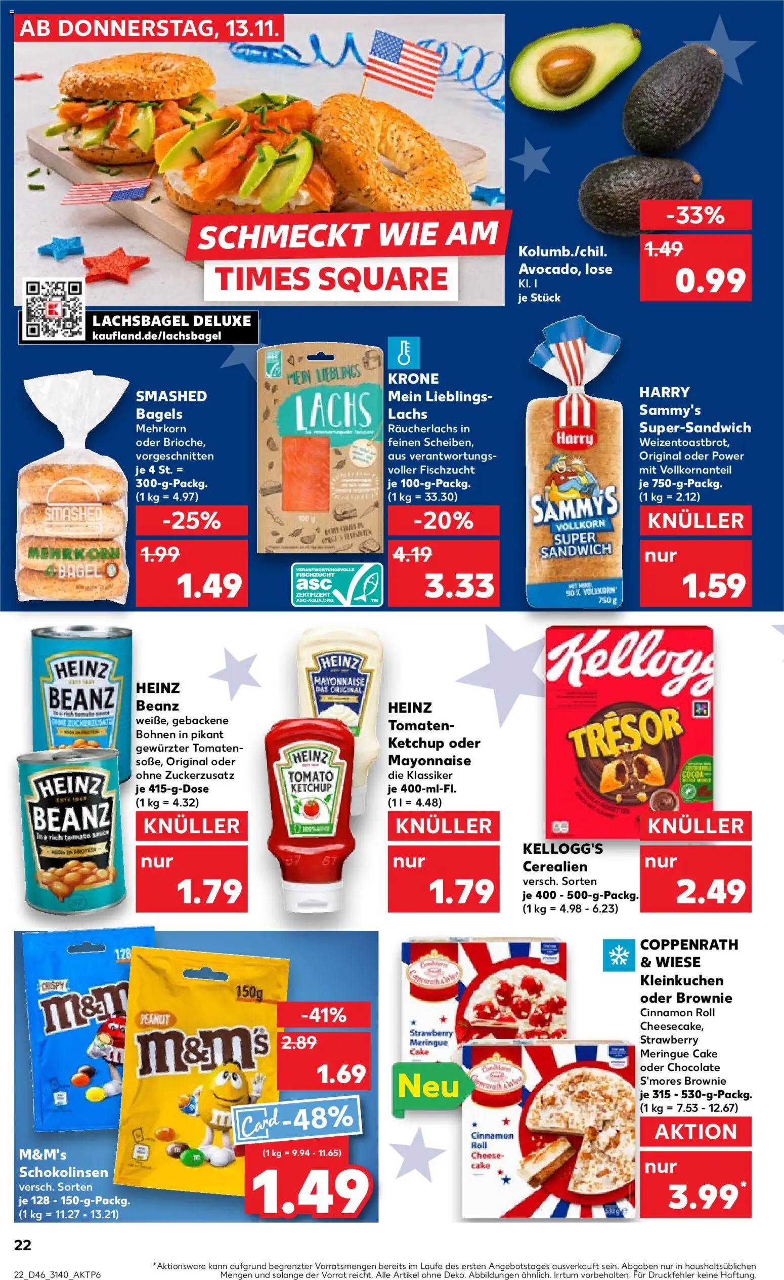 Kaufland prospekt Leipzig	 – gültig ab 13.11.2025 | Seite: 22 | Produkte: M&M's, Lachs, Mayonnaise, Ketchup