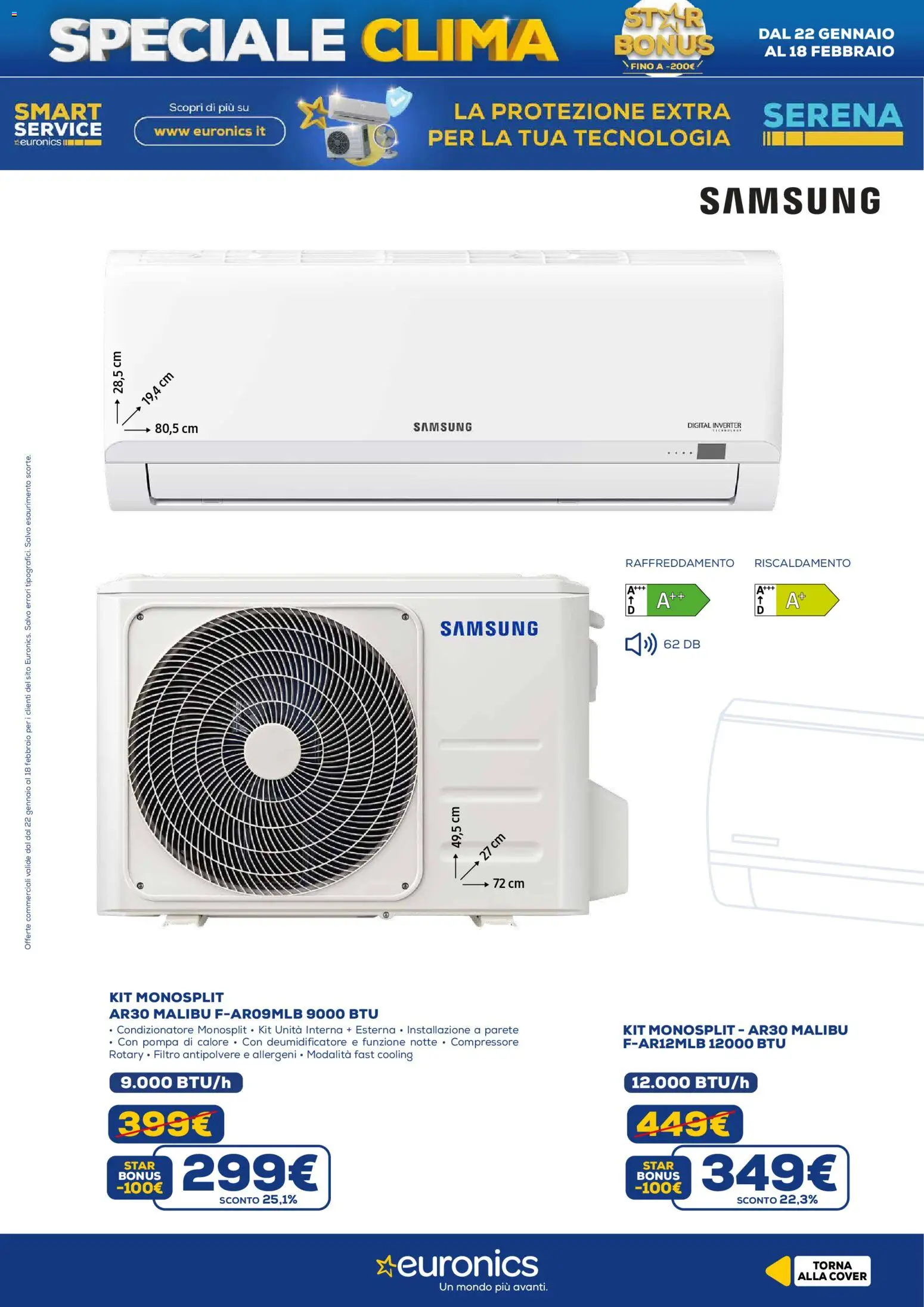 Volantino Euronics del 22.01.2026 | Pagina: 3 | Prodotti: Deumidificatore, Condizionatore, Samsung