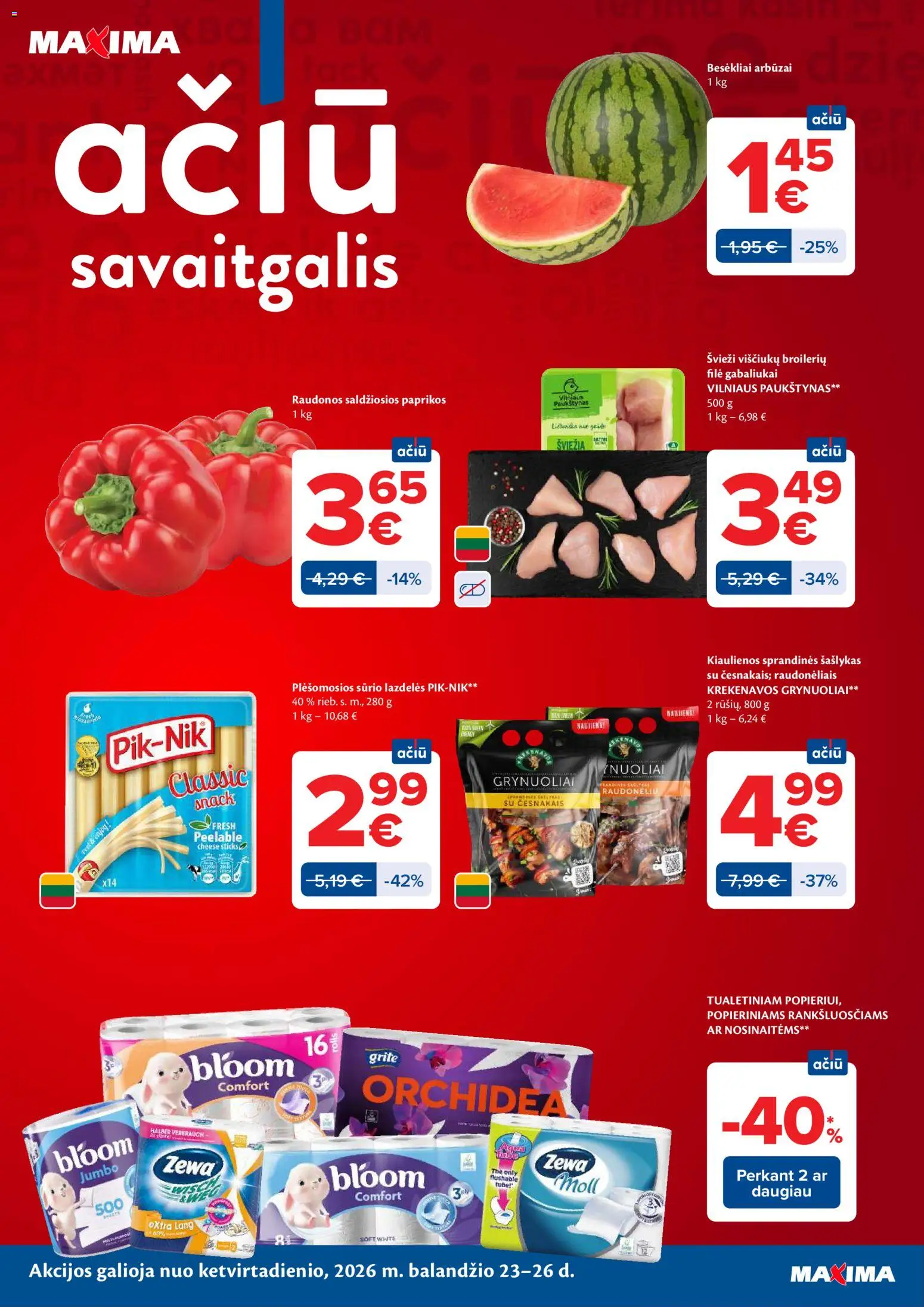 MAXIMA akcijos nuo 21.04.2026 | Puslapis: 60 | Prekių: Kiaulienos, Viščiukų
